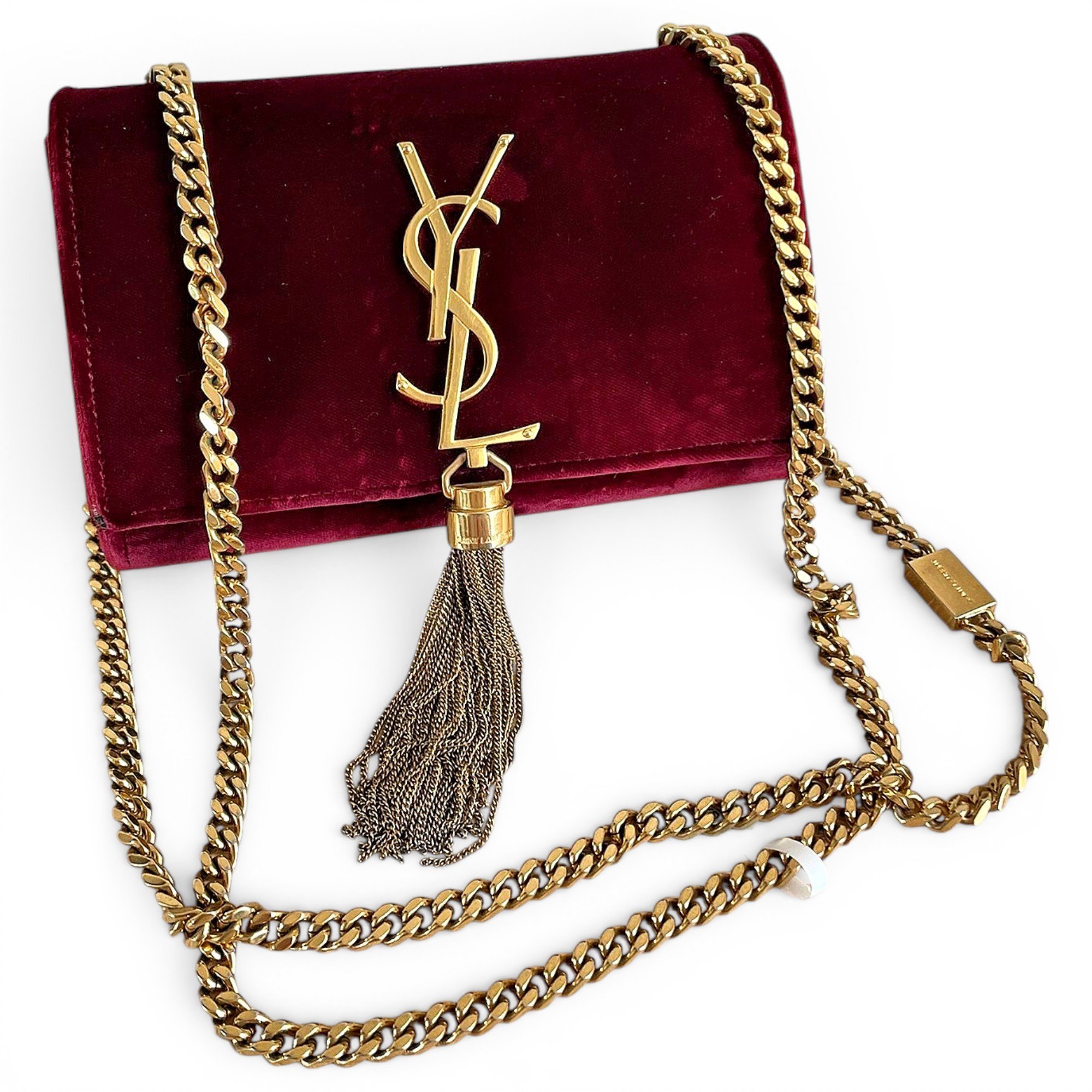 Pompom Kate velvet crossbody bag