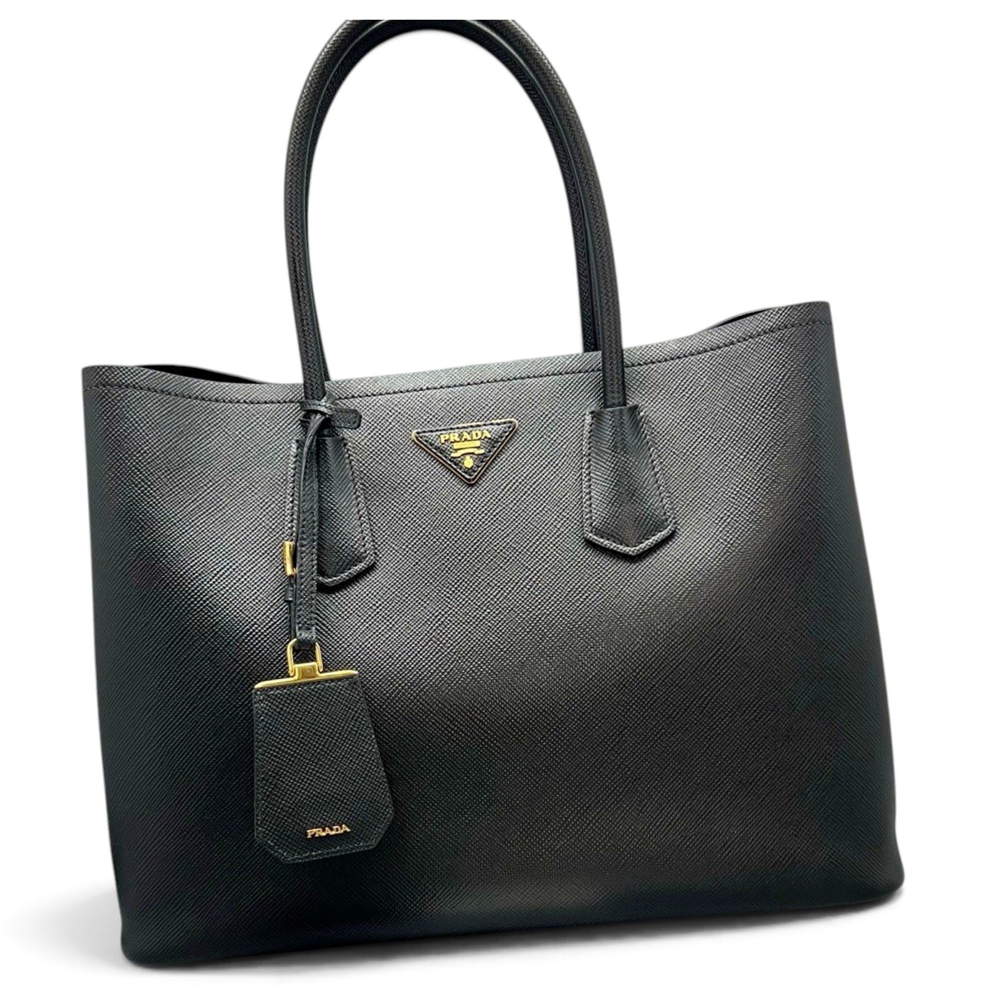 Double leather handbag