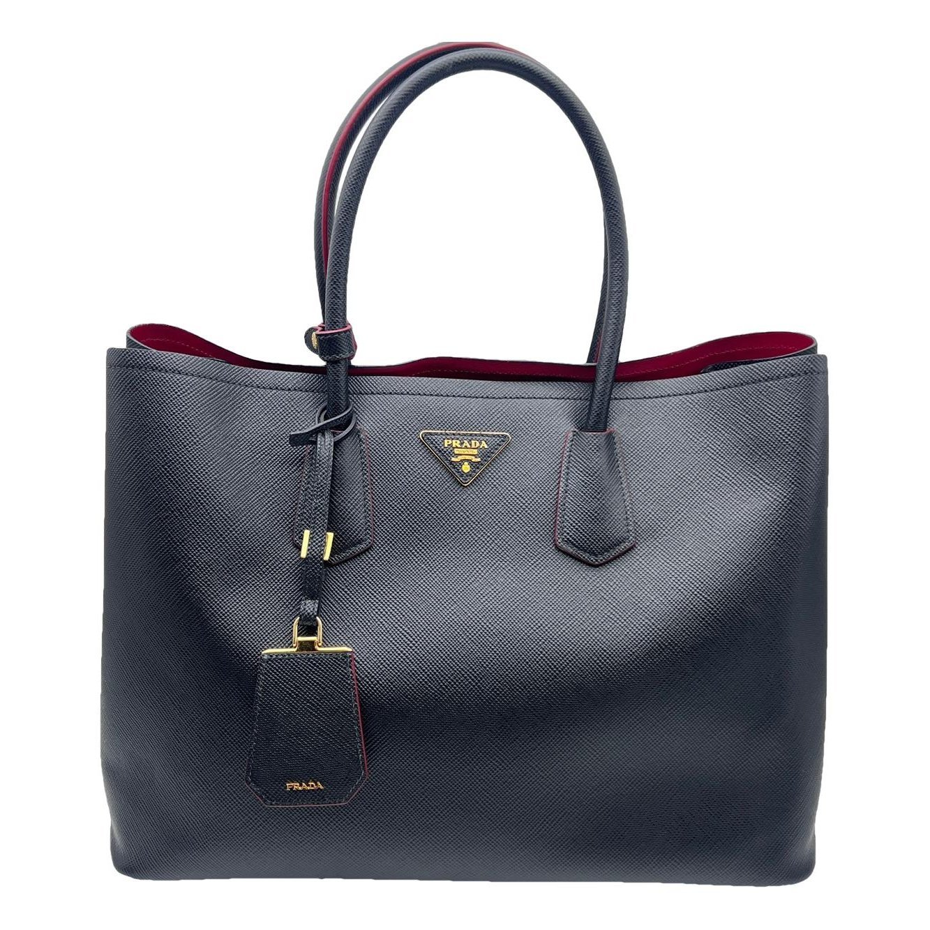 Double leather handbag