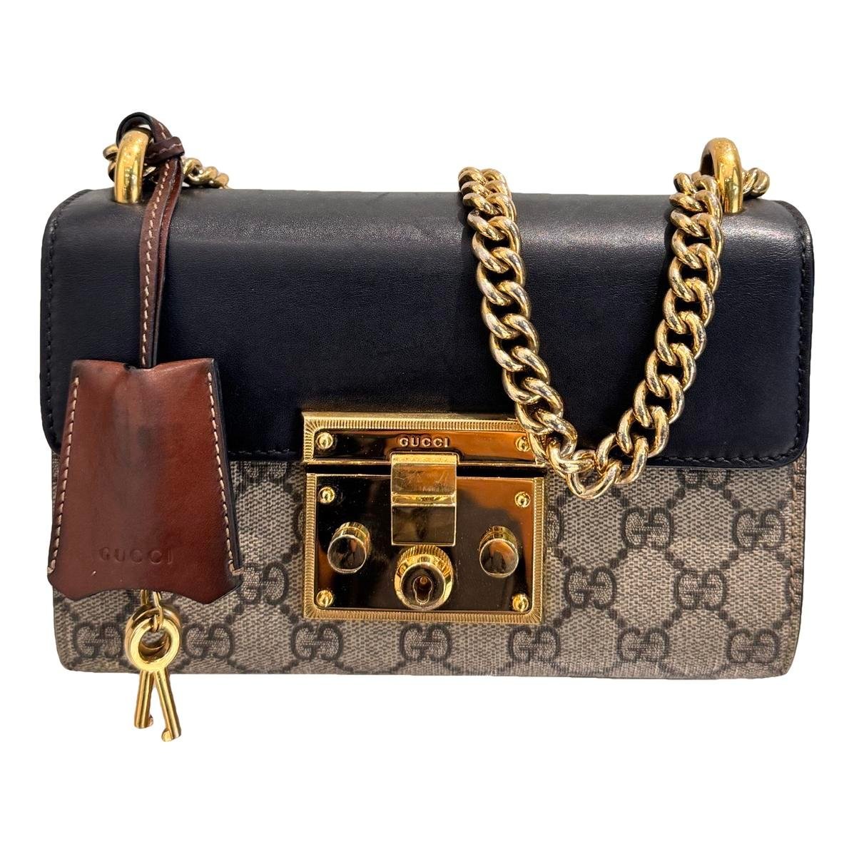 Padlock leather handbag