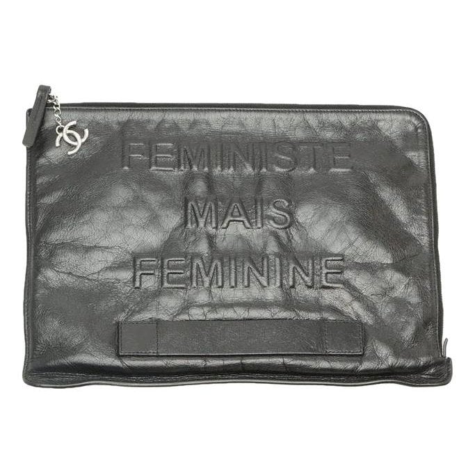 Leather clutch bag