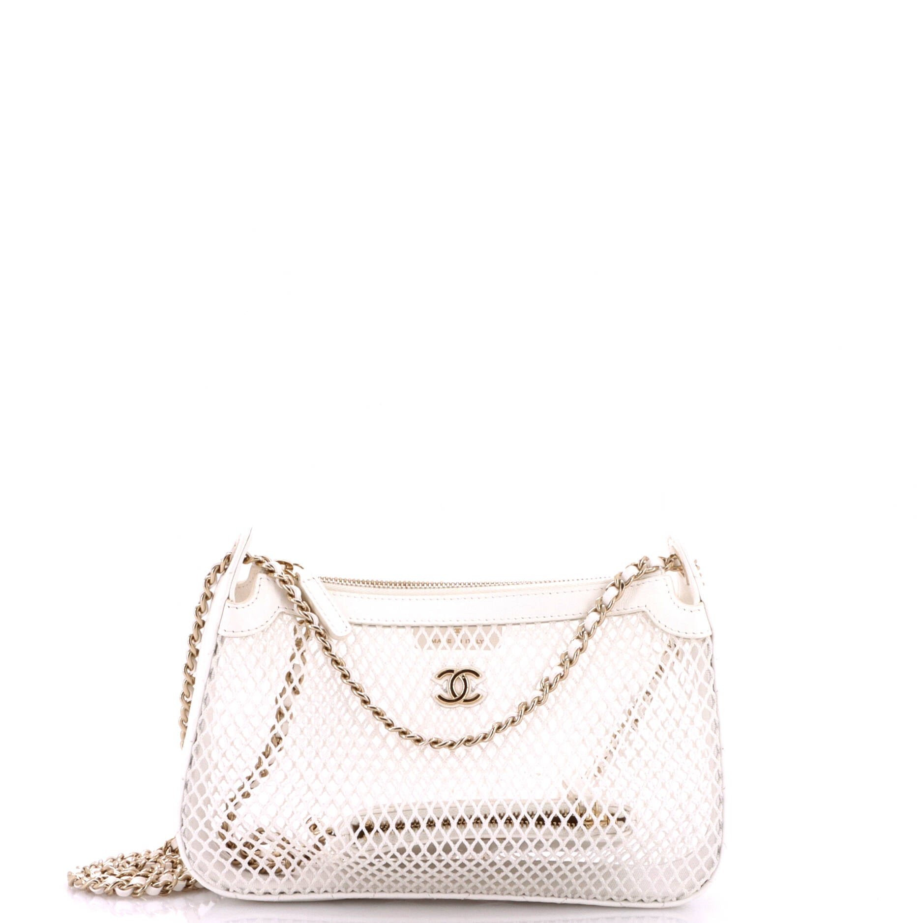 Clutch with Chain Mesh with Quilted Lambskin