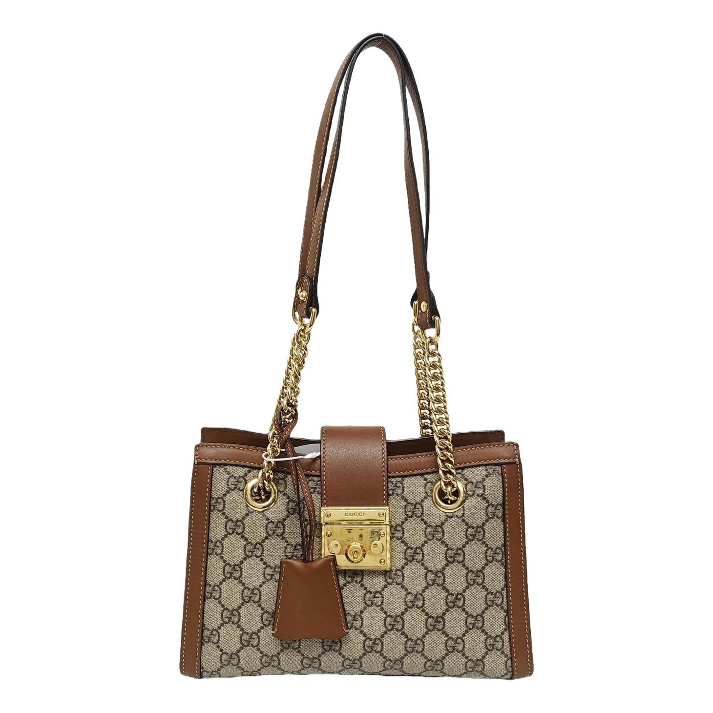 Padlock leather handbag