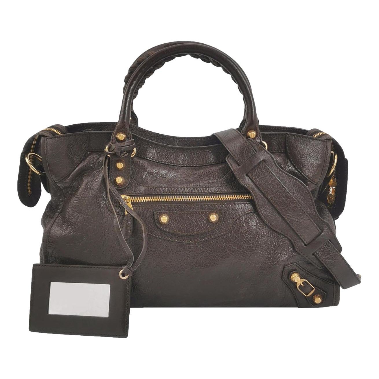 City leather handbag