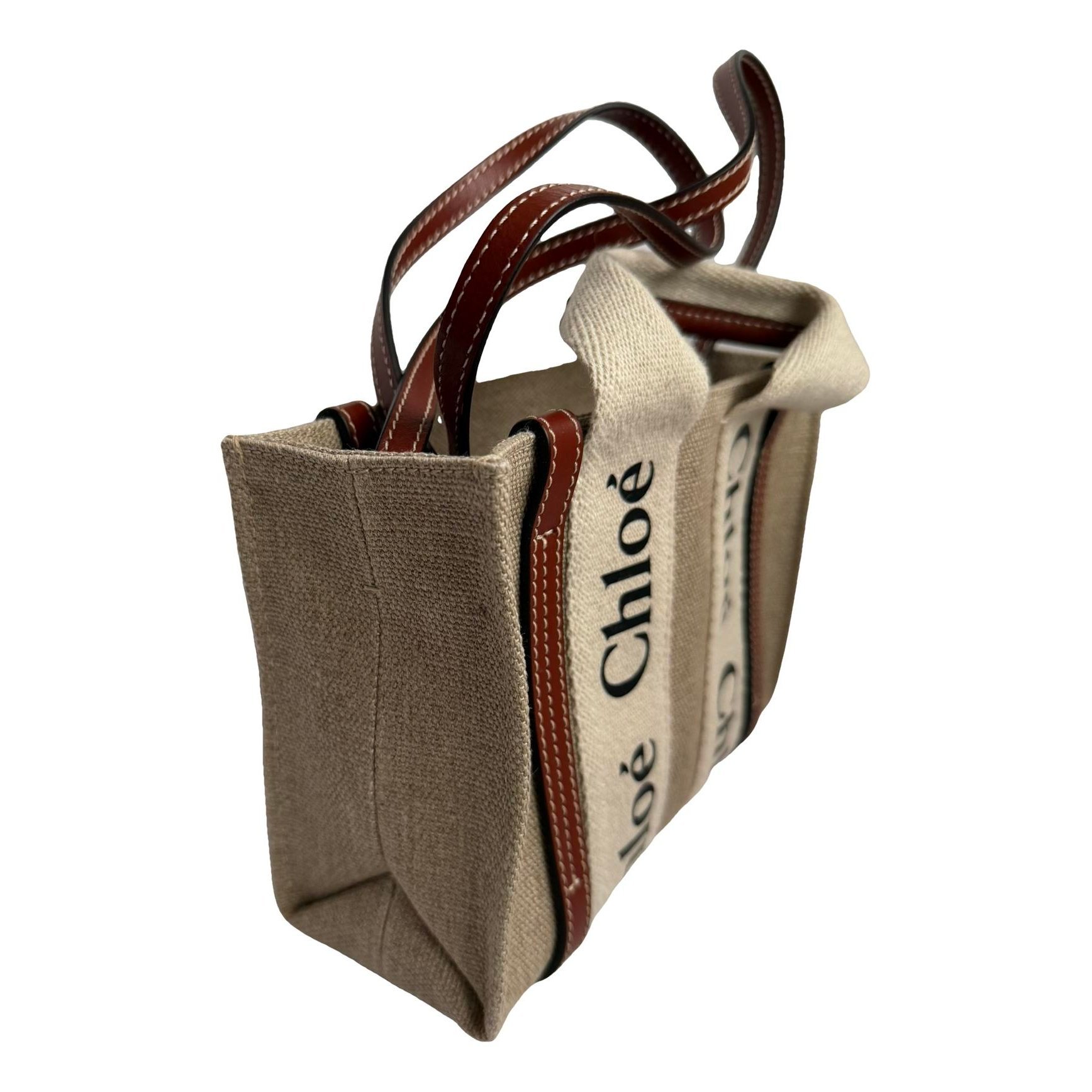 Woody linen tote