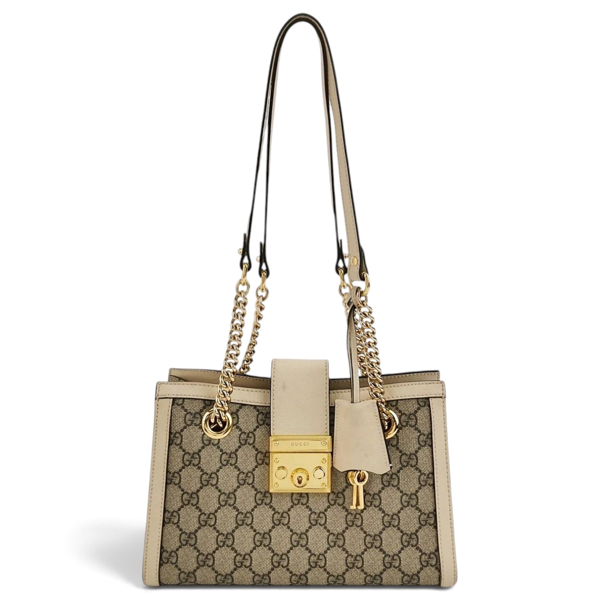 Padlock leather handbag