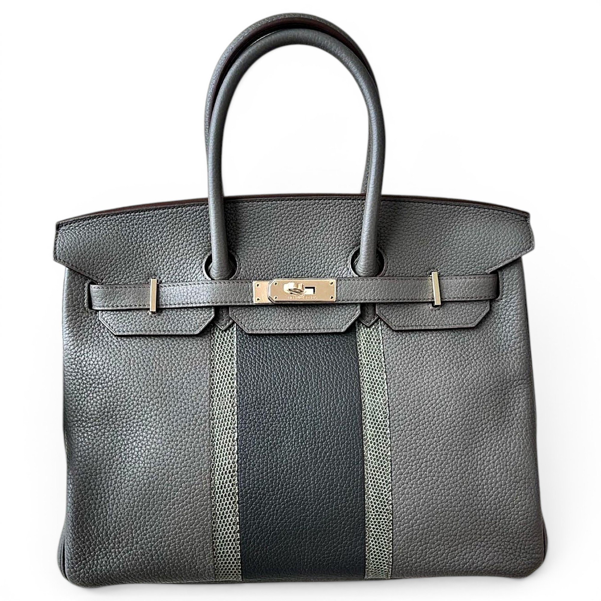 Hermes Birkin 35 Handbag Etain Togo Leather