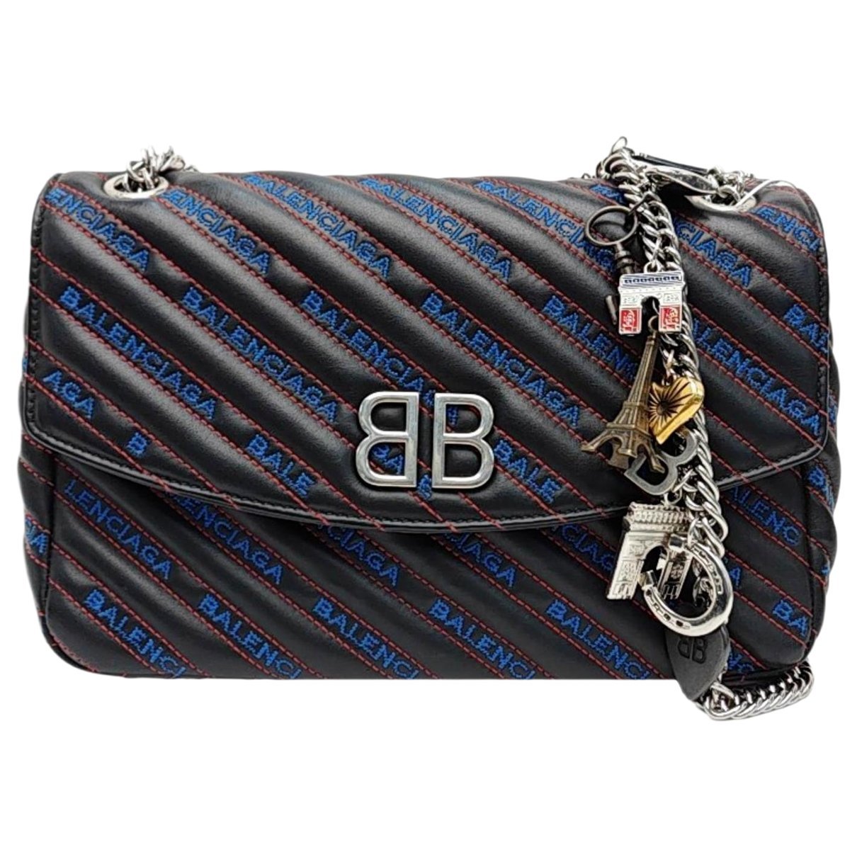 BB chain leather handbag