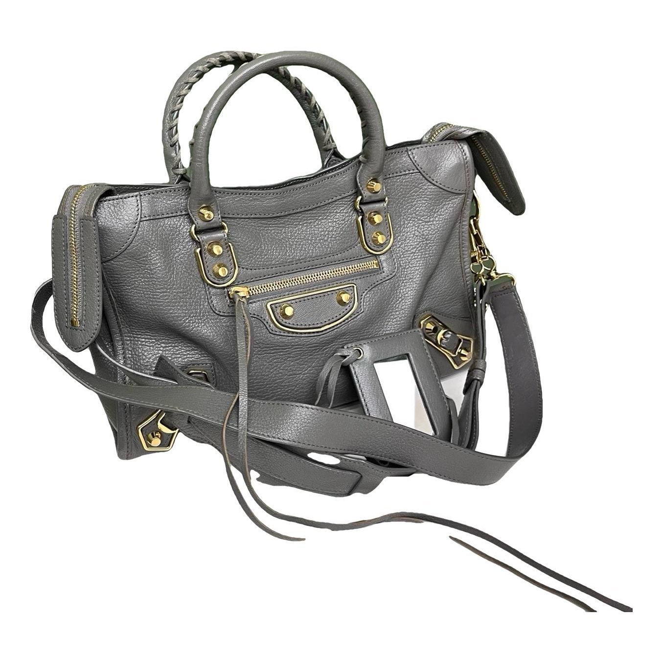 City leather handbag