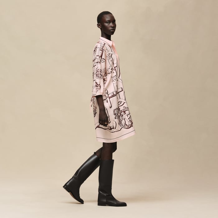 Rose Opaline "Ferronnerie Remix" Shirt Dress