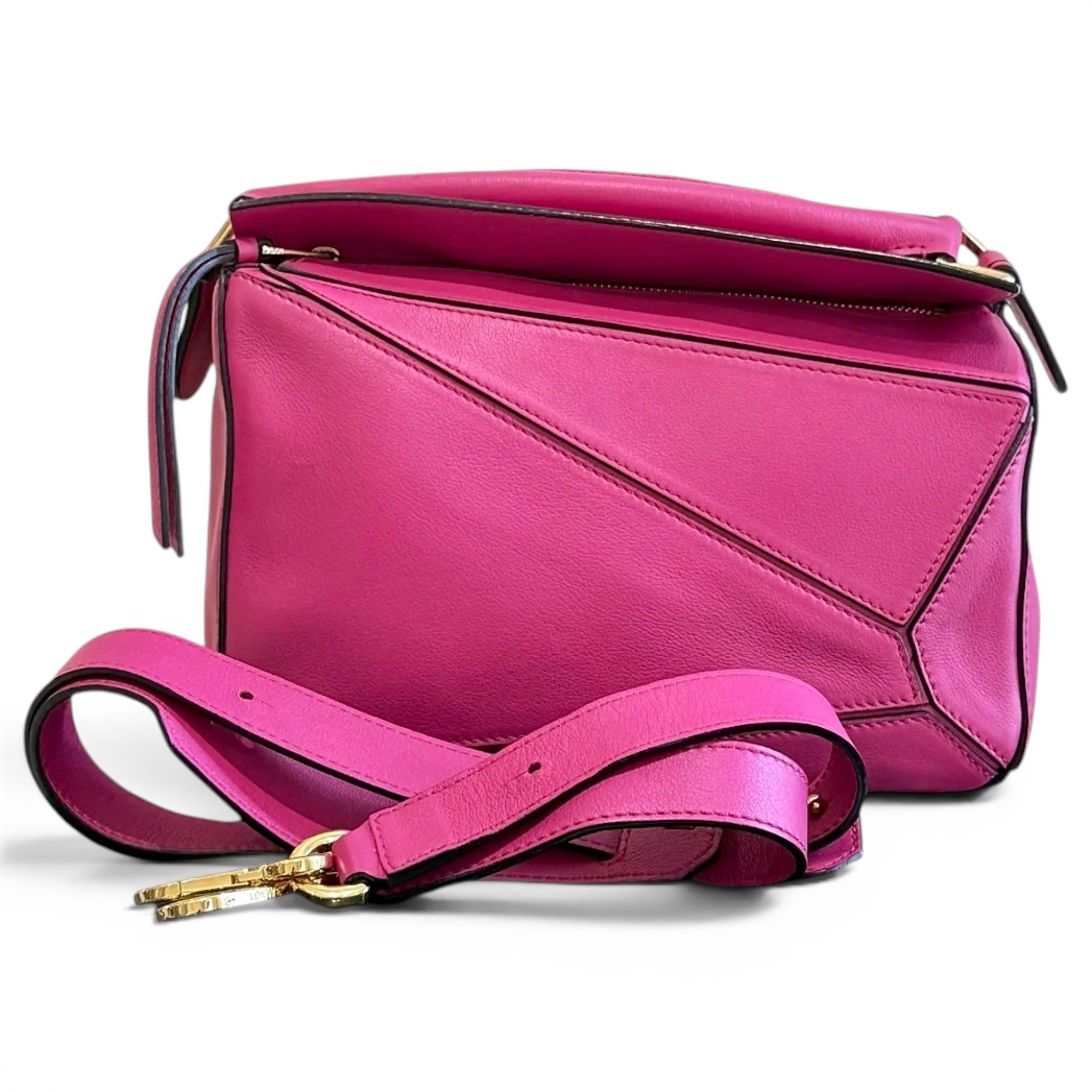 Puzzle leather handbag