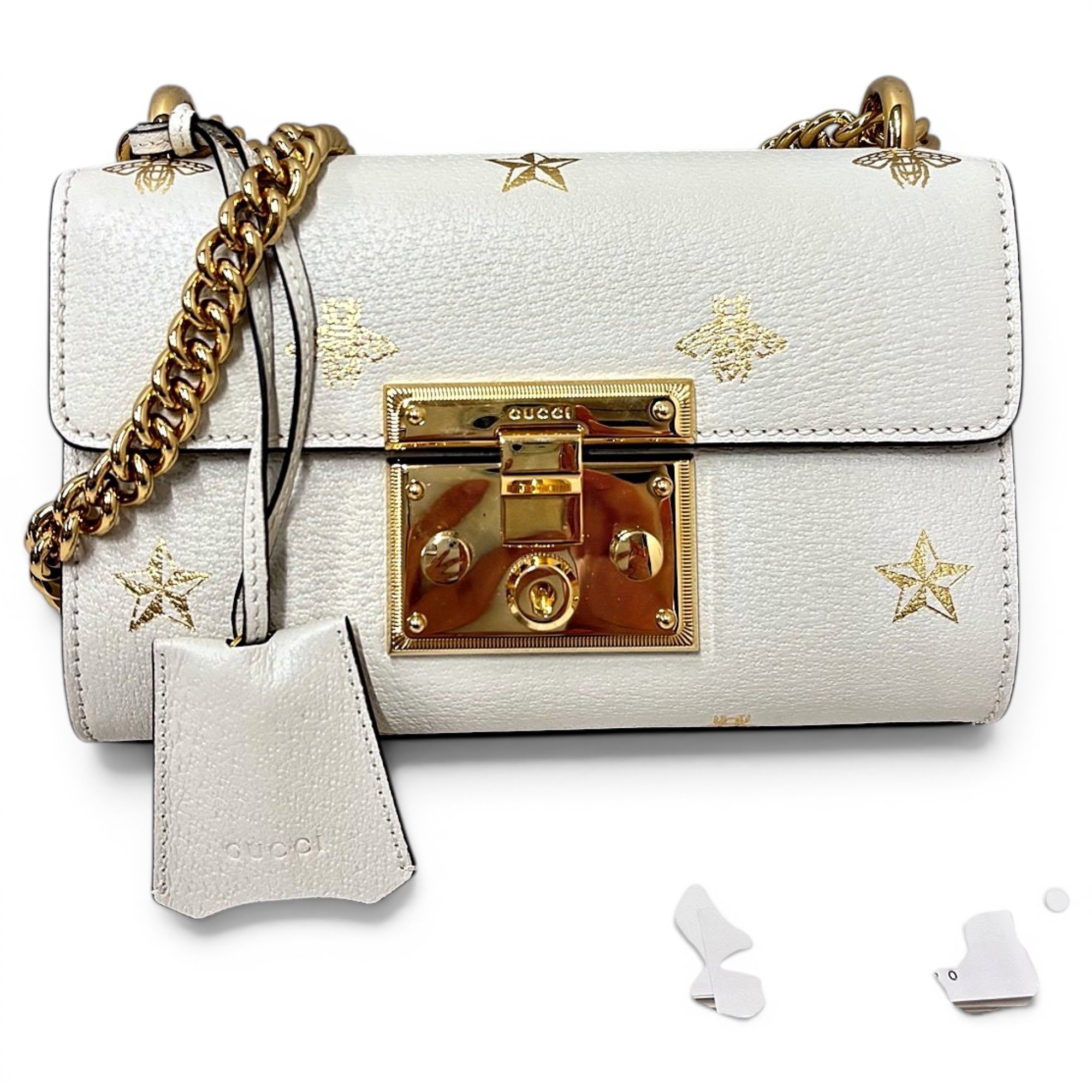 Padlock leather handbag