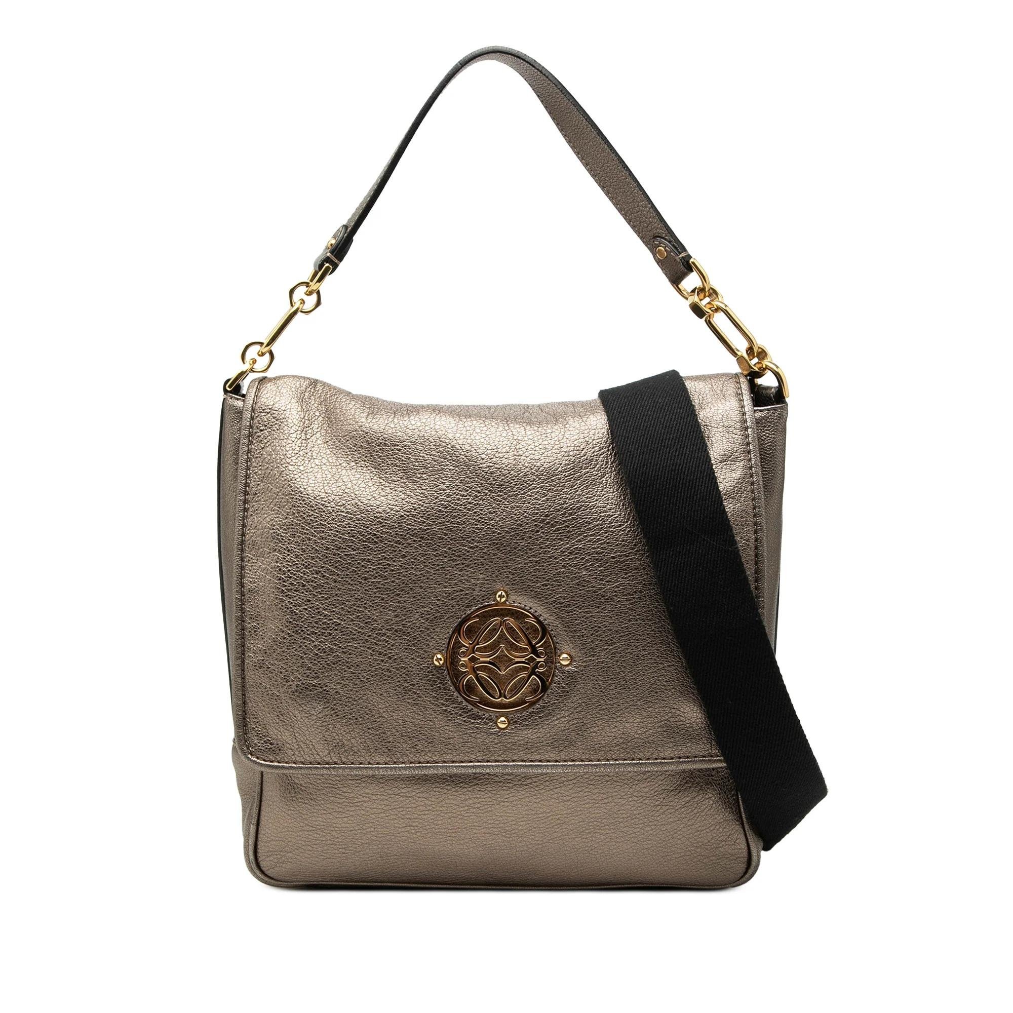 Anagram leather satchel
