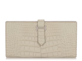 Hermes Hermès Béton Matte Alligator Béarn Wallet