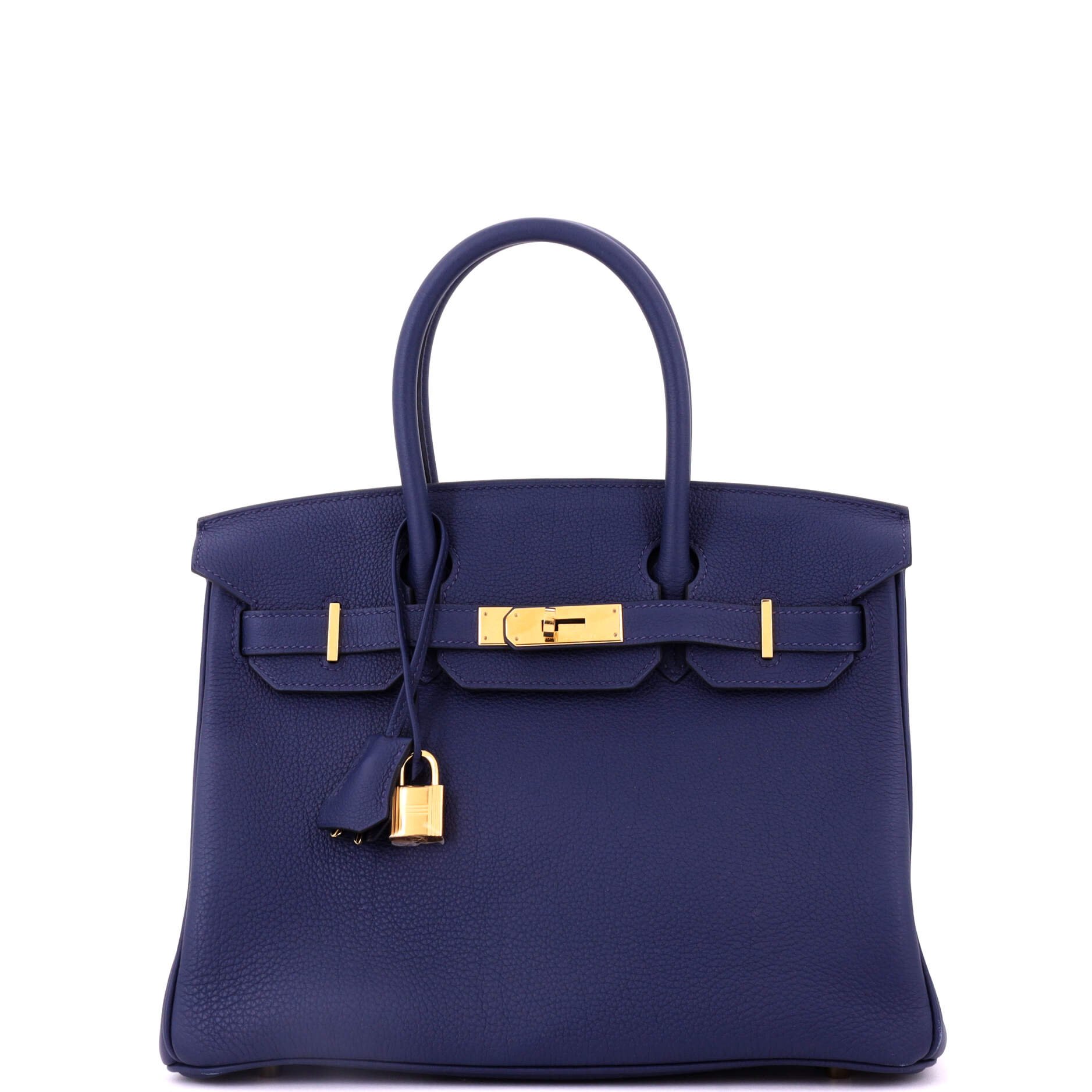 Hermes Birkin Handbag Bleu Navy Togo with Gold Hardware 30