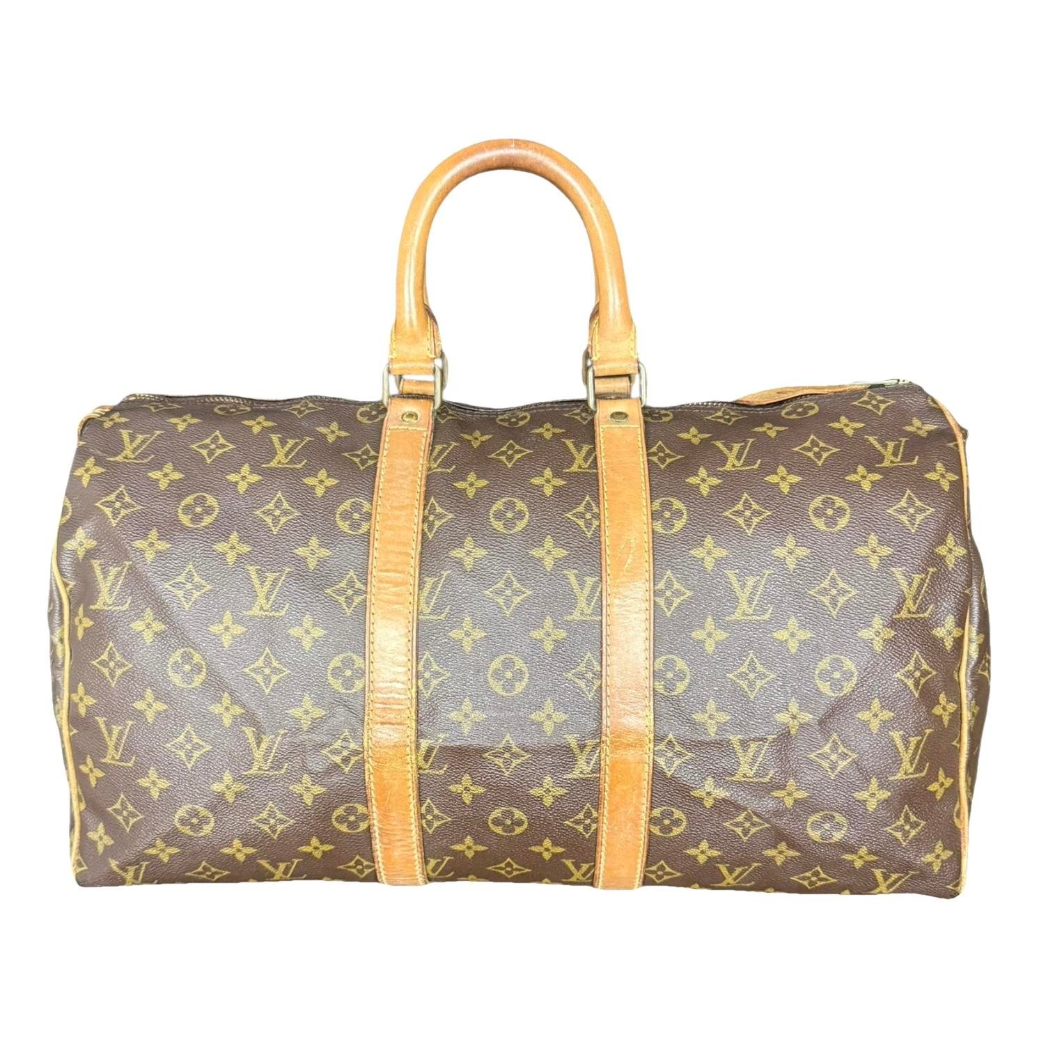 Keepall leather travel bag