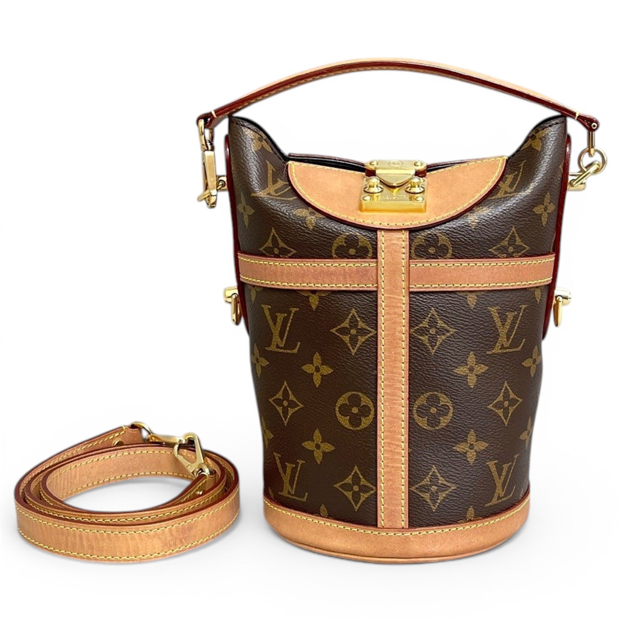 Duffle leather crossbody bag