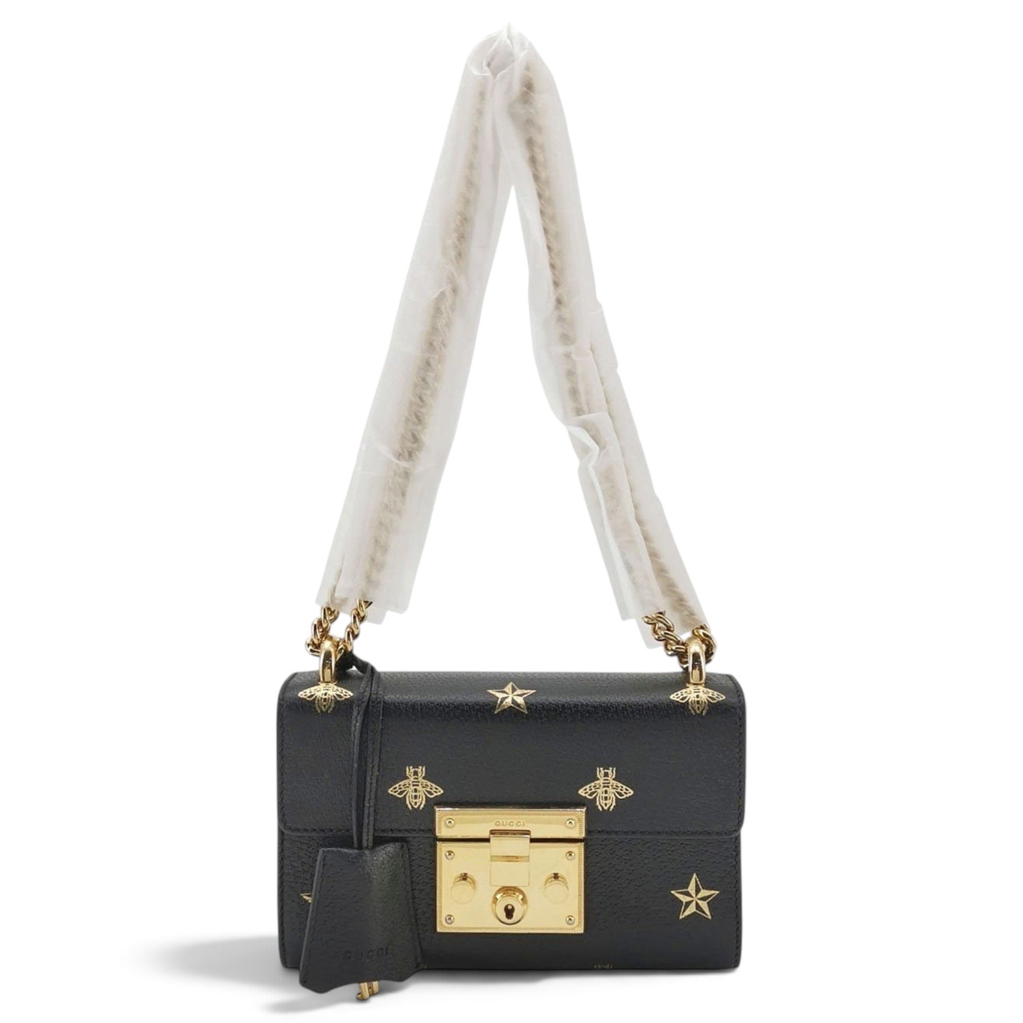 Padlock leather handbag