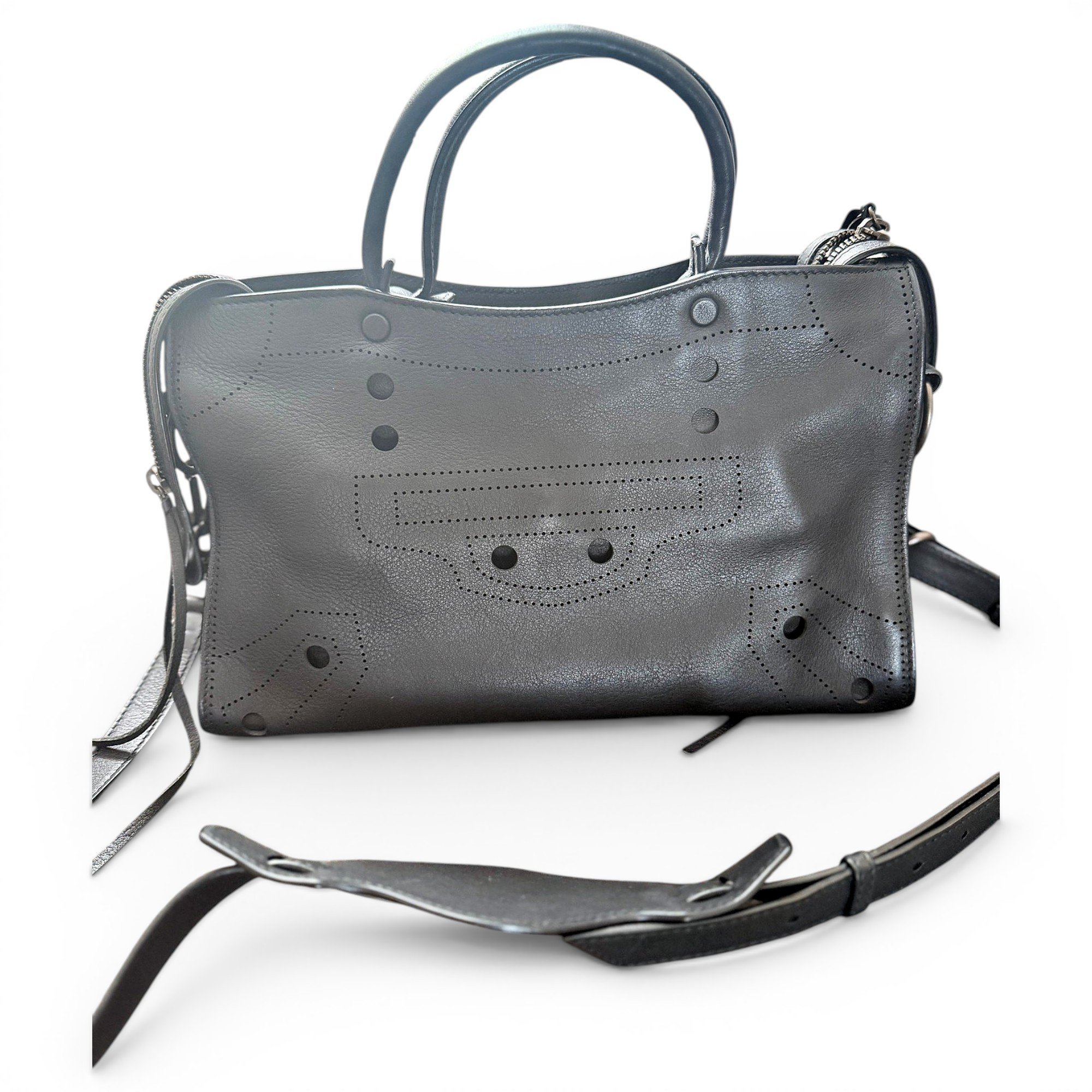 Balenciaga Blackout leather crossbody bag