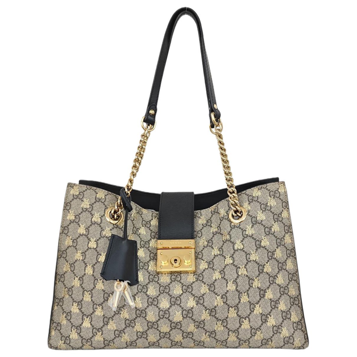 Padlock leather handbag