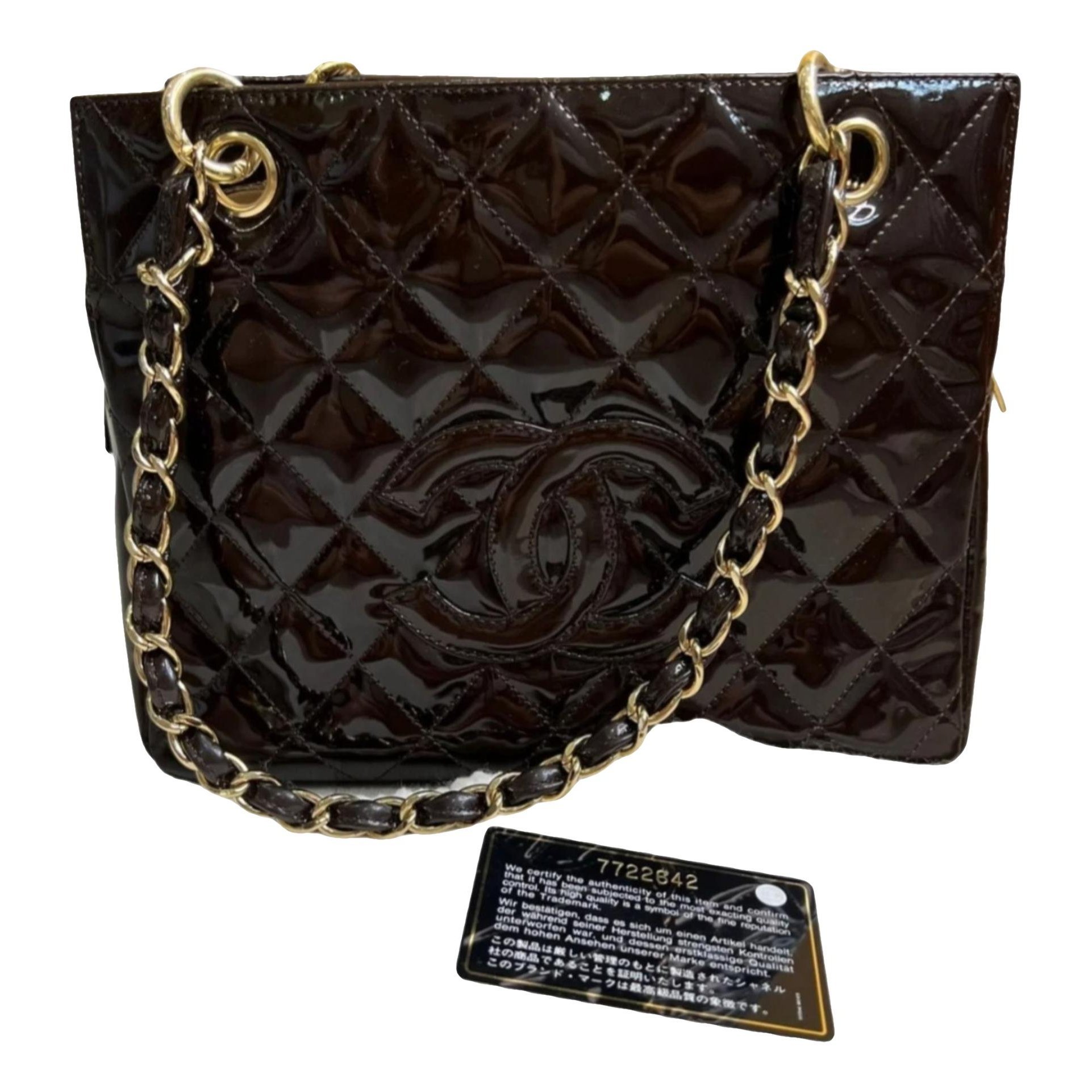 Petite Shopping Tote patent leather tote