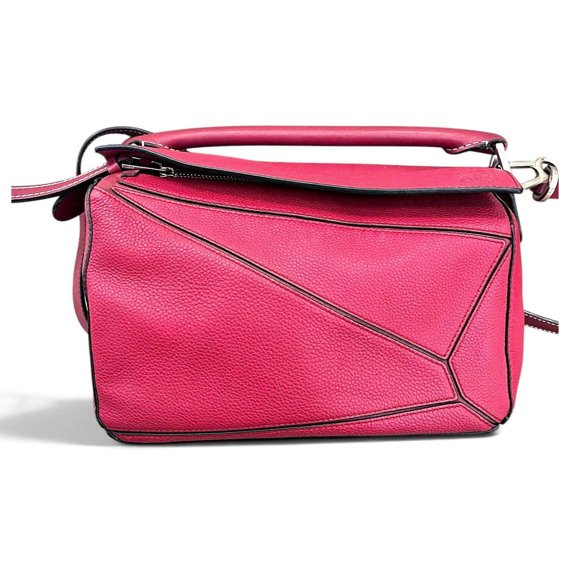 Puzzle leather handbag
