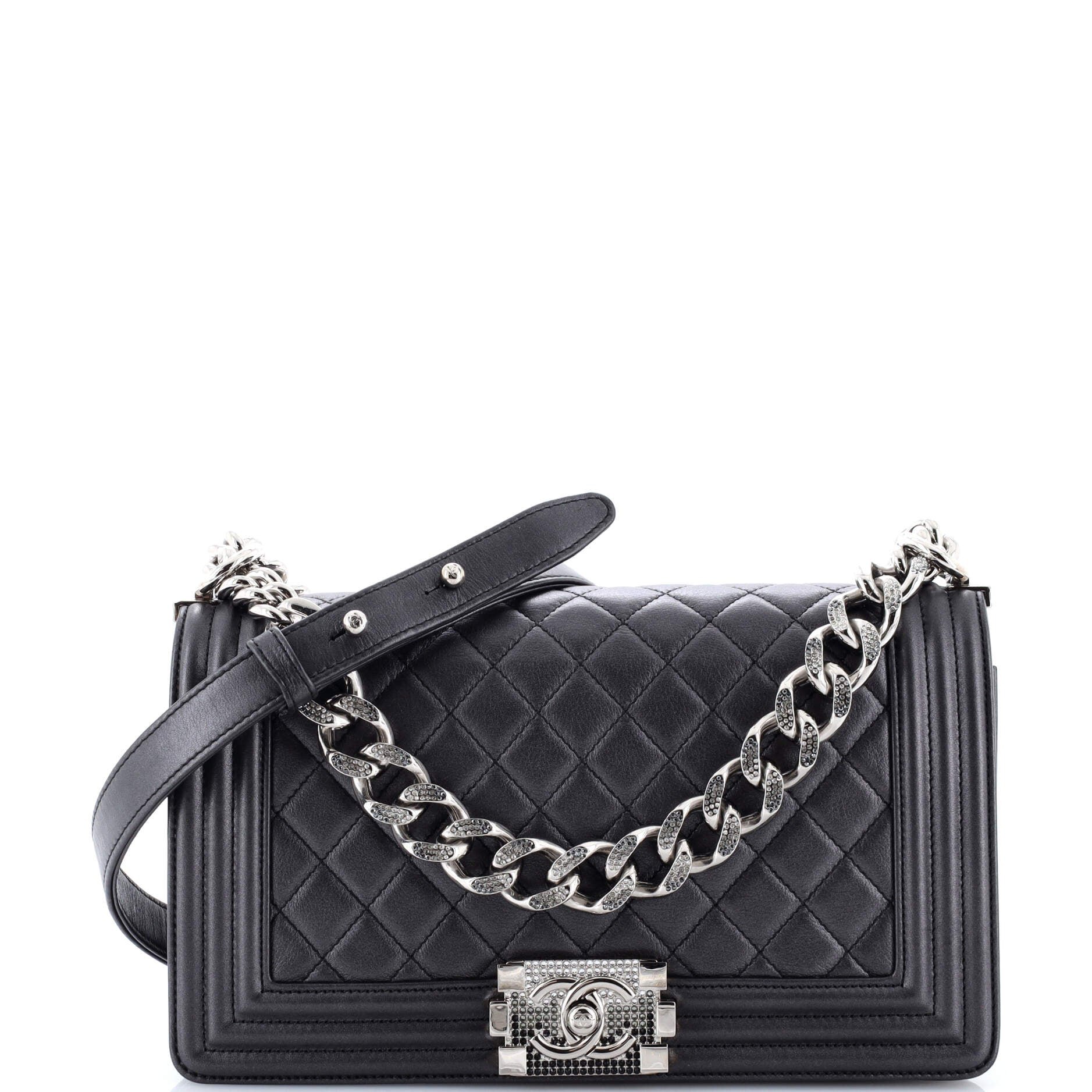 Boy Flap Bag Quilted Lambskin with Gradient Crystal Detail Old Medium
