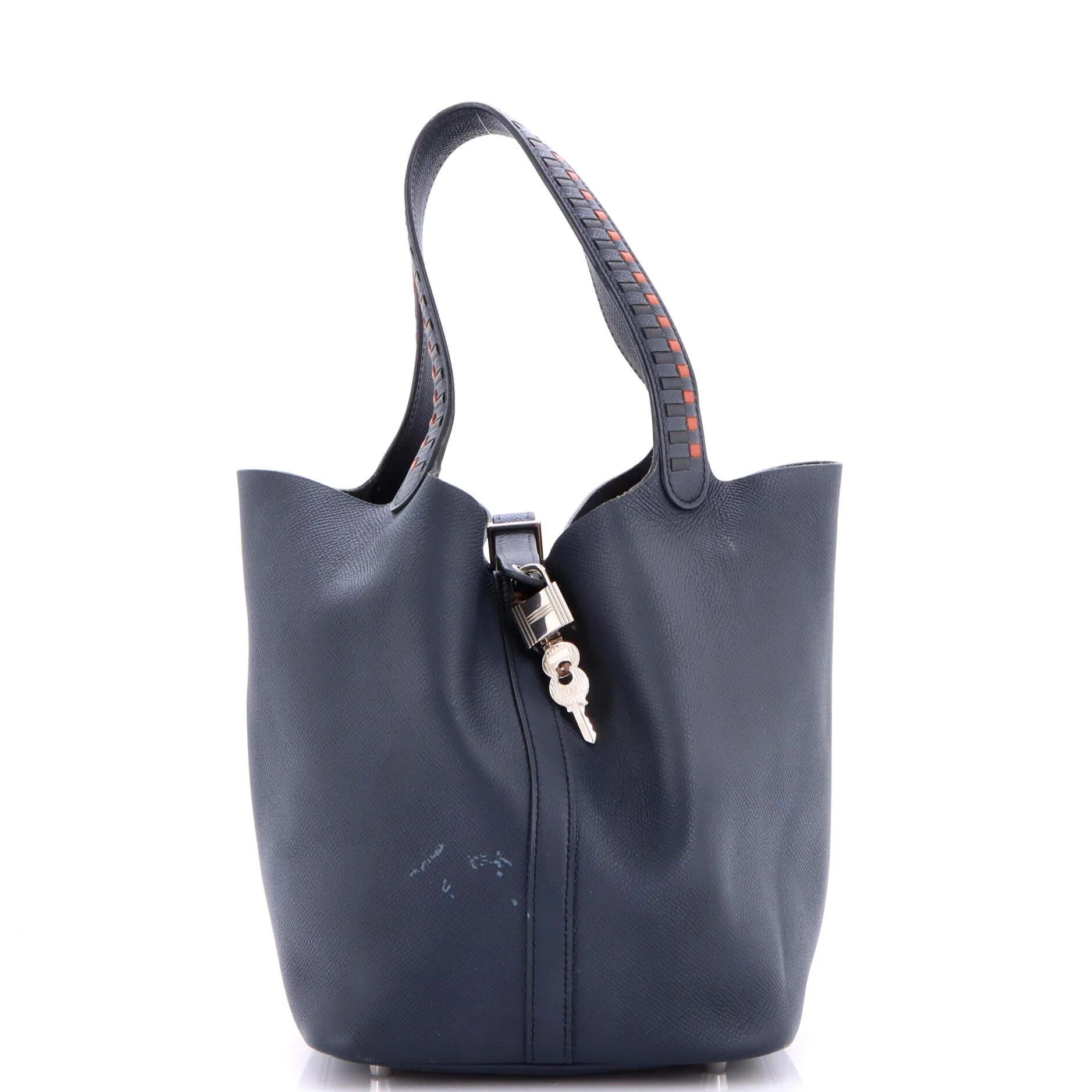 Picotin leather tote