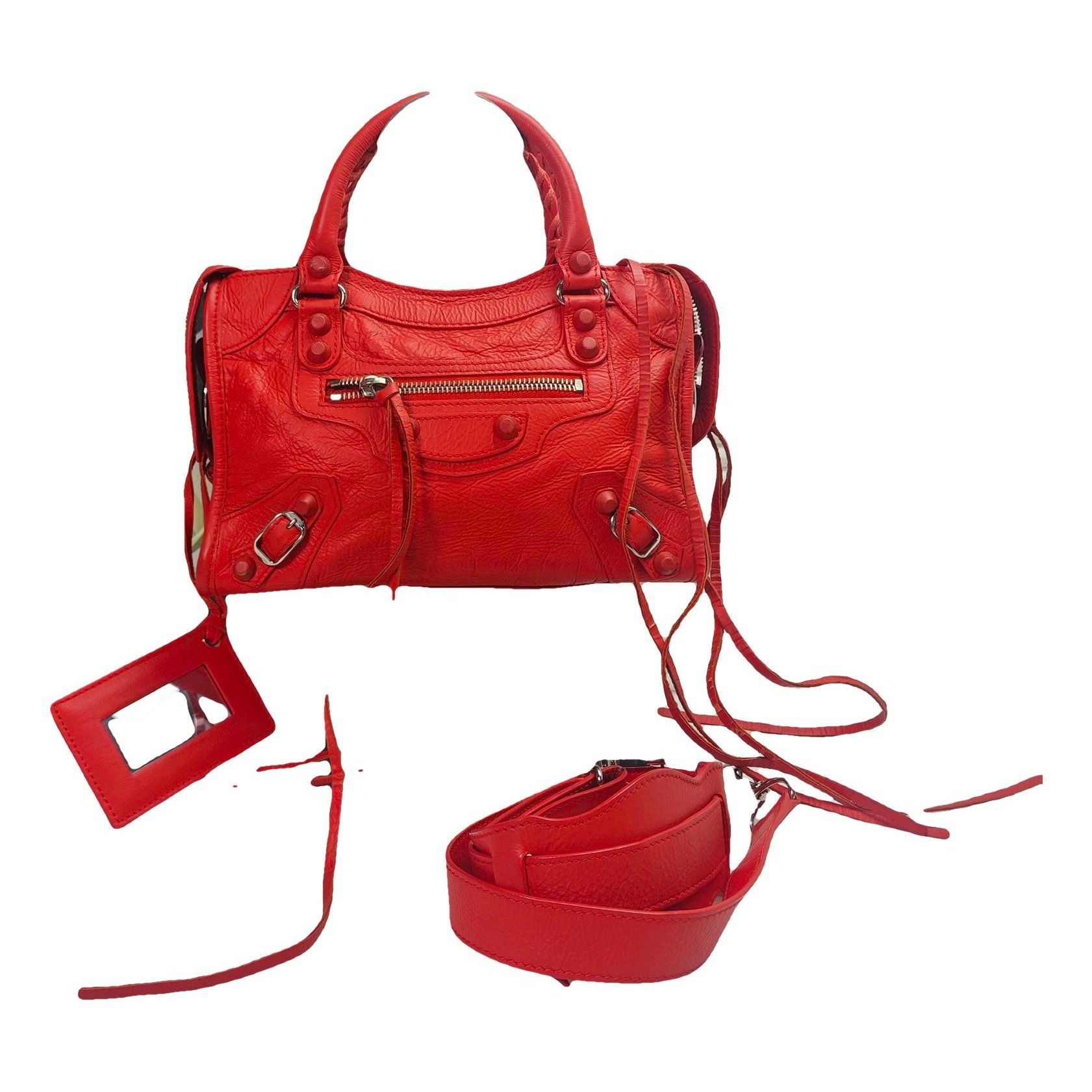 City leather handbag