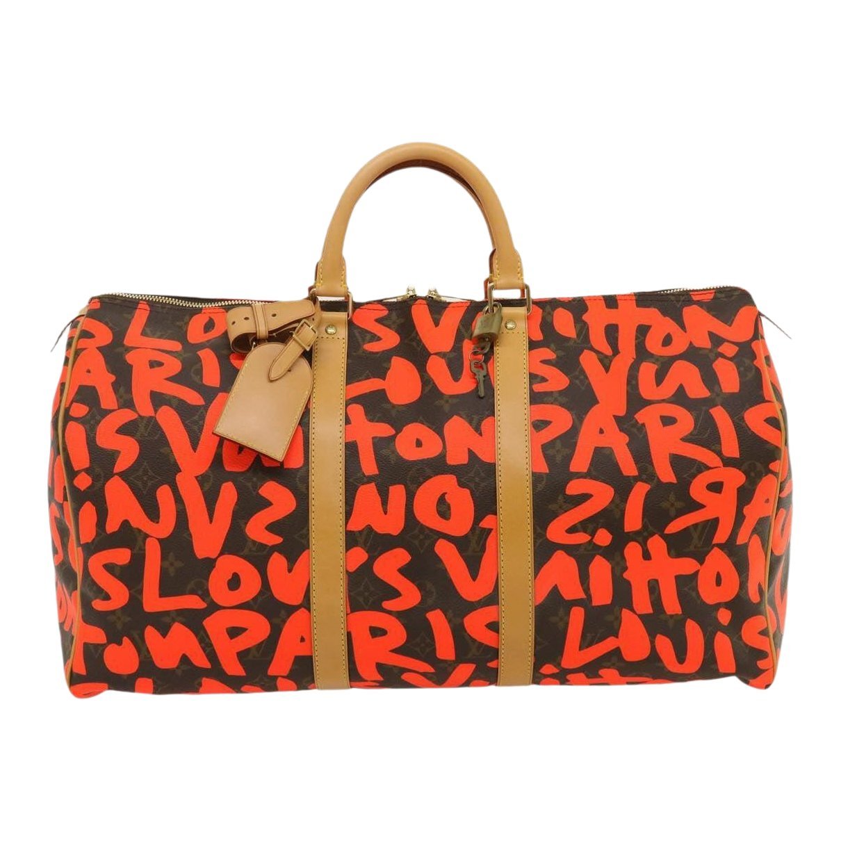 Keepall leather travel bag