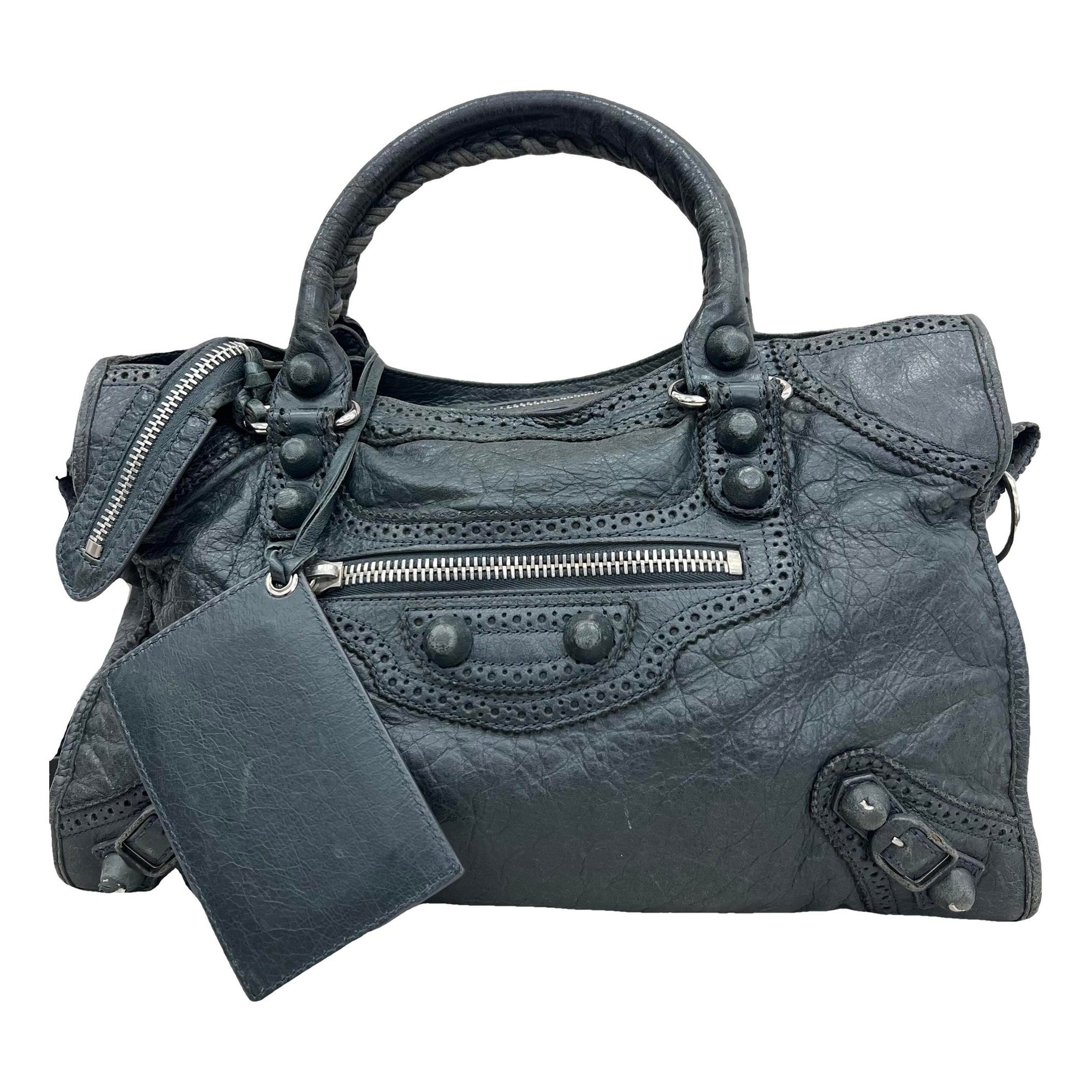 City leather handbag