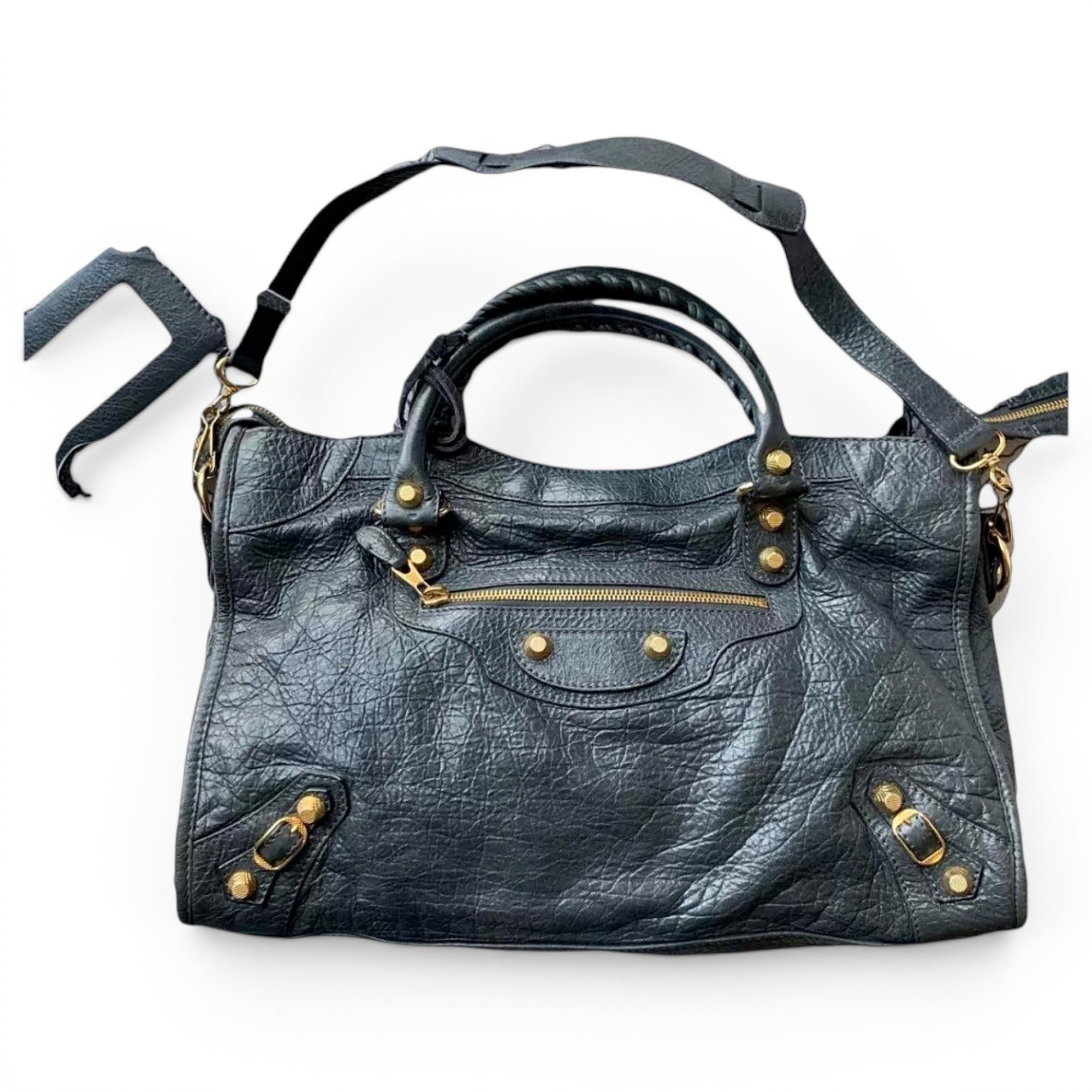 Classic Metalic leather handbag