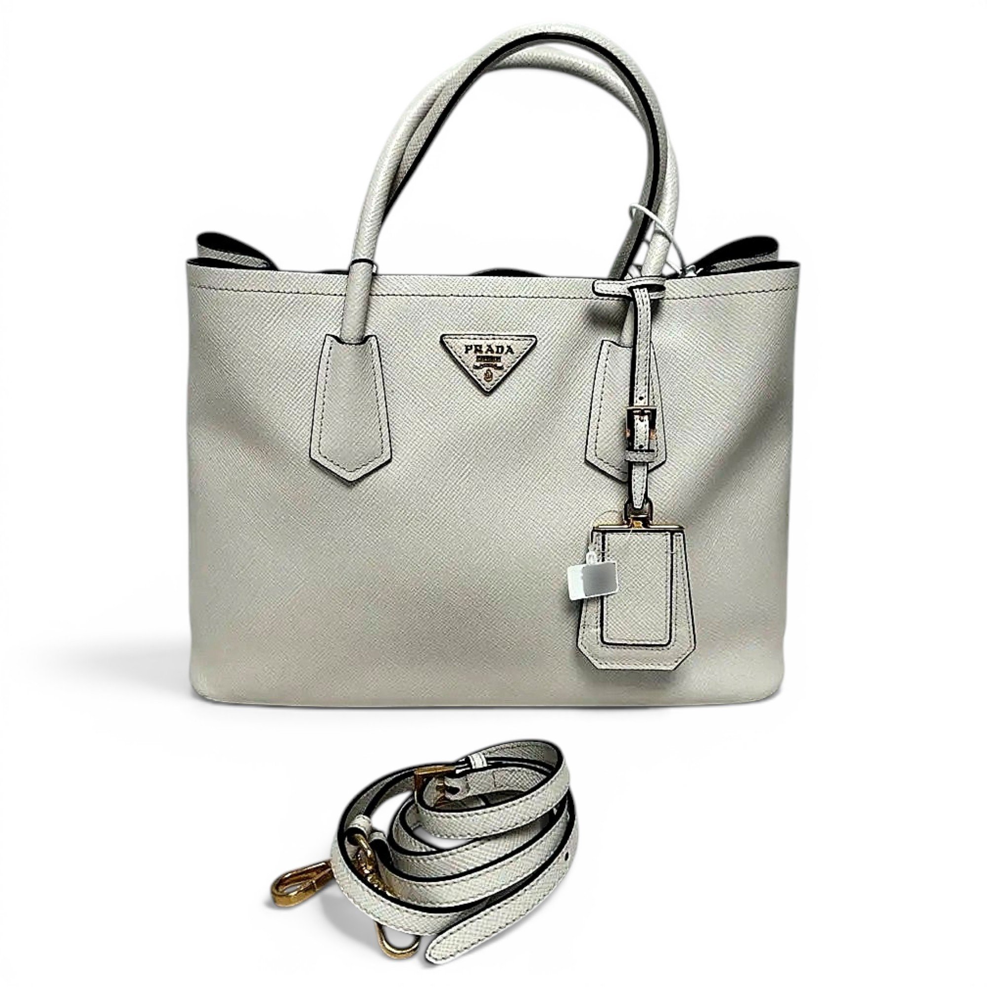 Double leather handbag