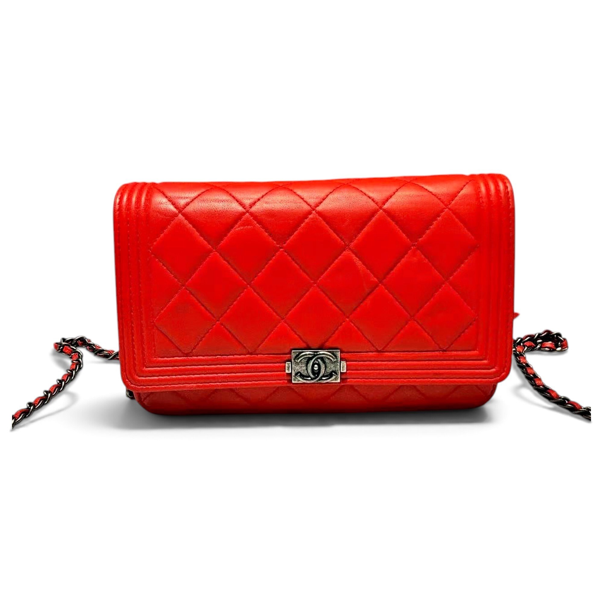 Wallet On Chain Boy Half Flap leather crossbody bag