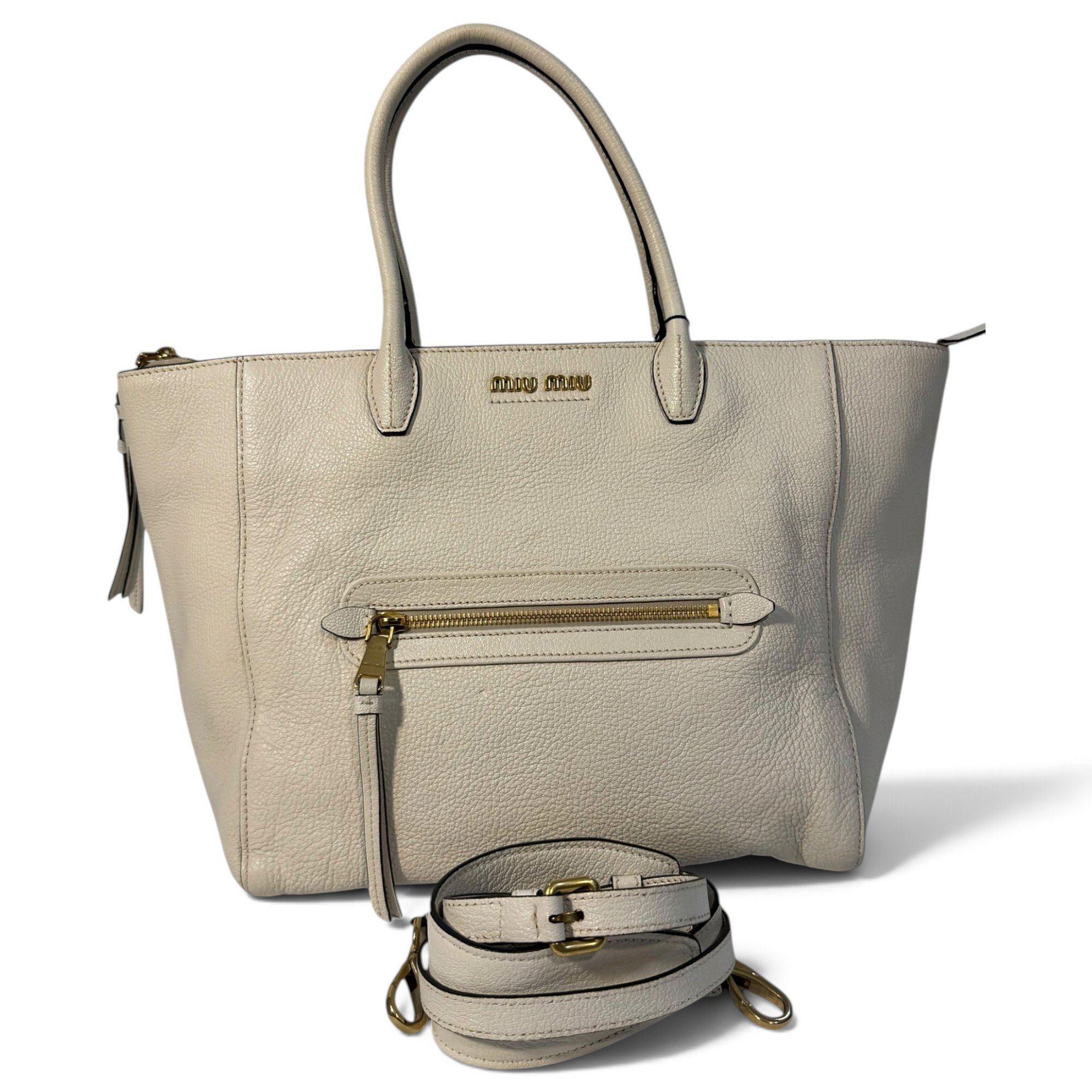 Miu Miu Vitello leather tote