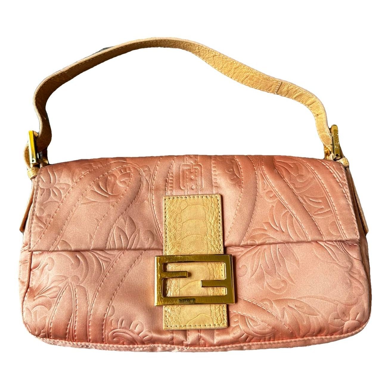 Baguette silk handbag