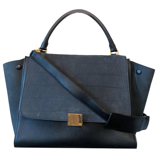 Trapèze leather handbag