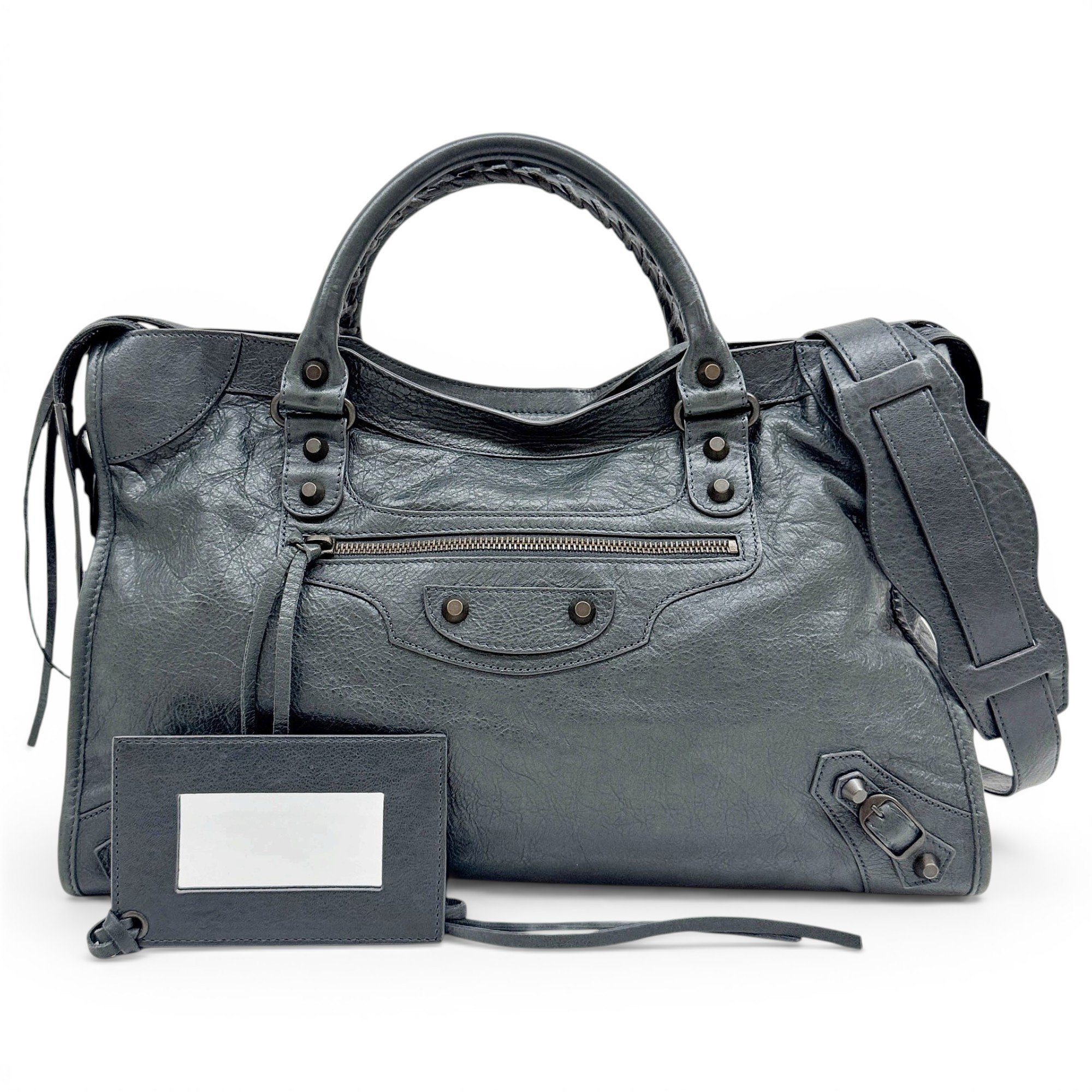 City leather handbag