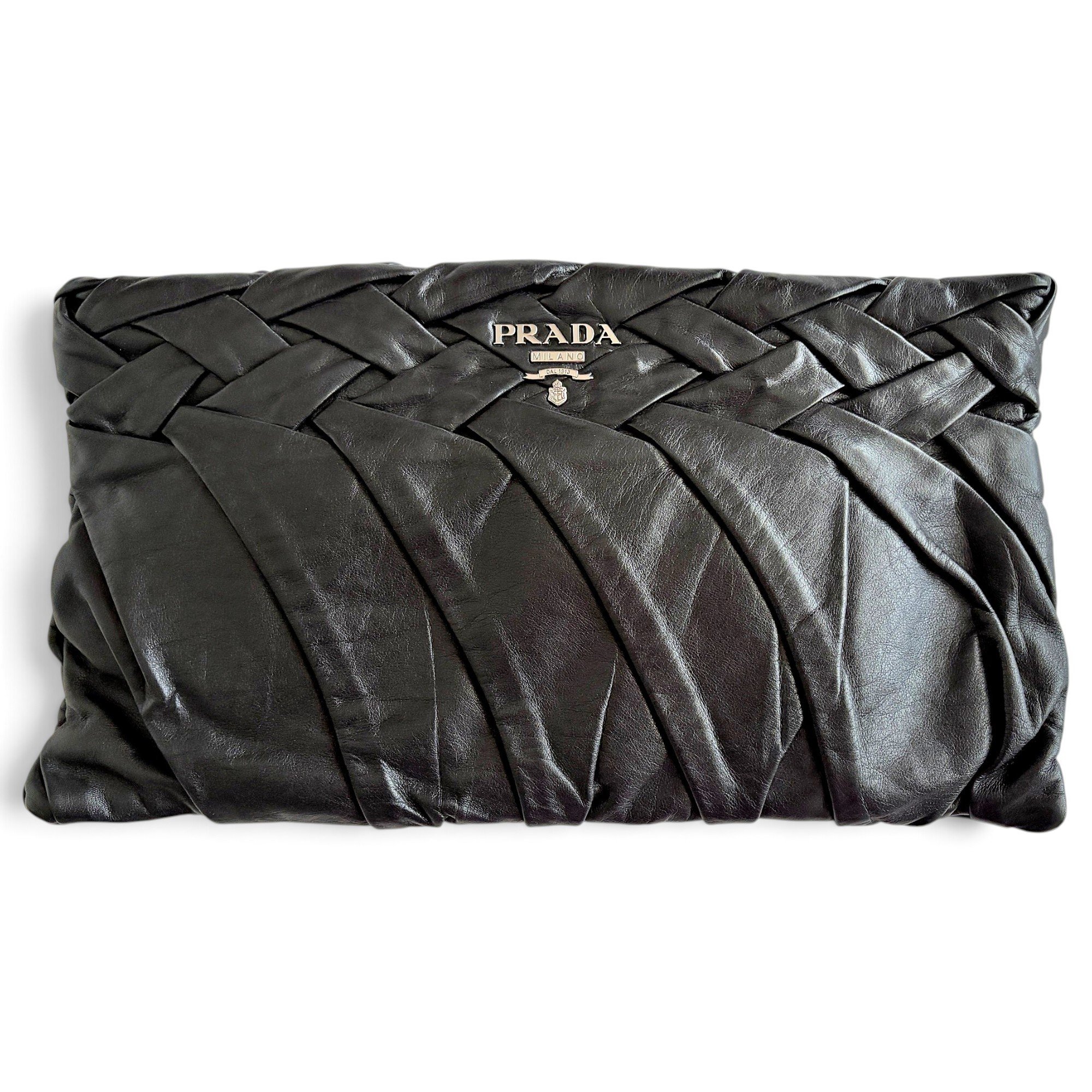 Leather clutch bag