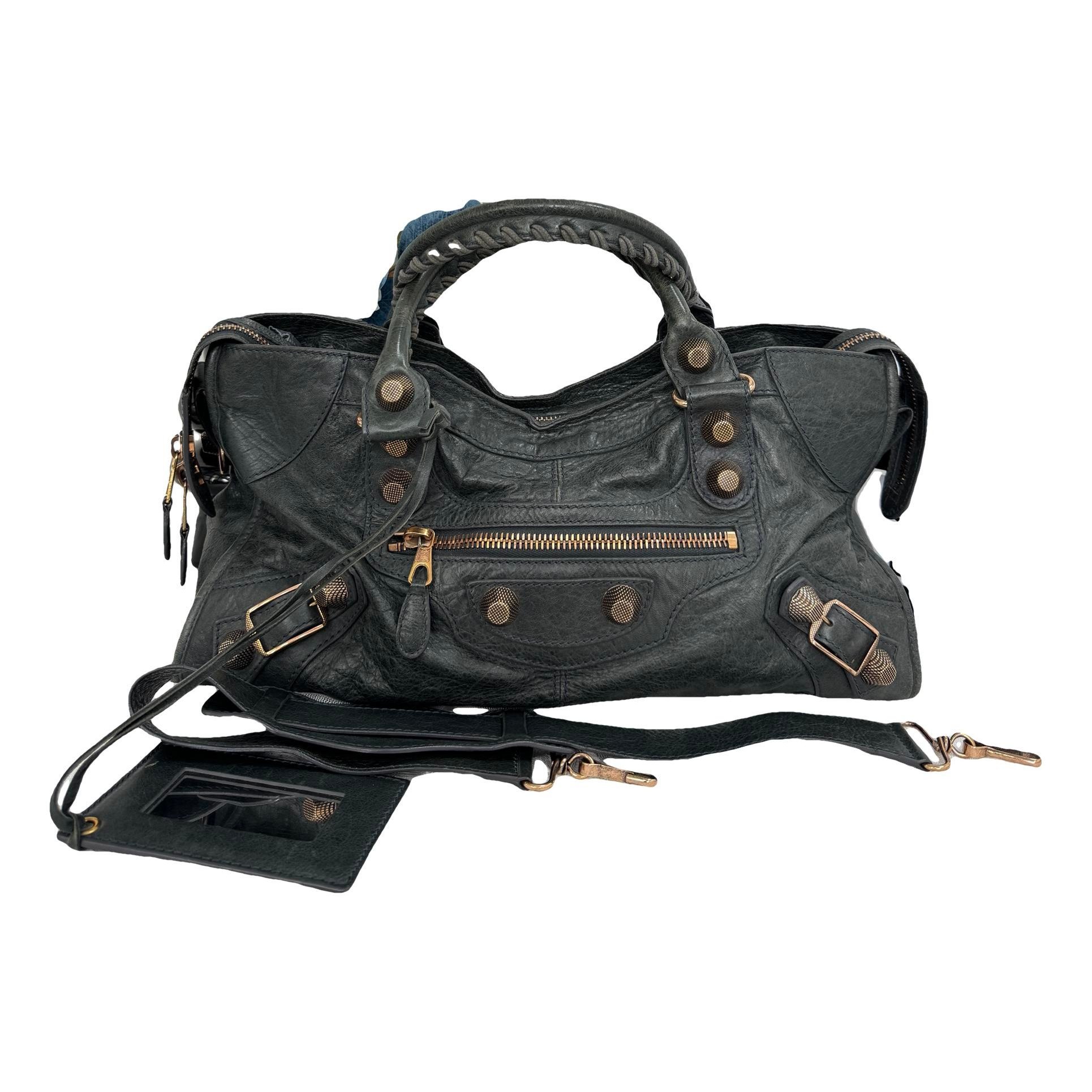 City leather handbag