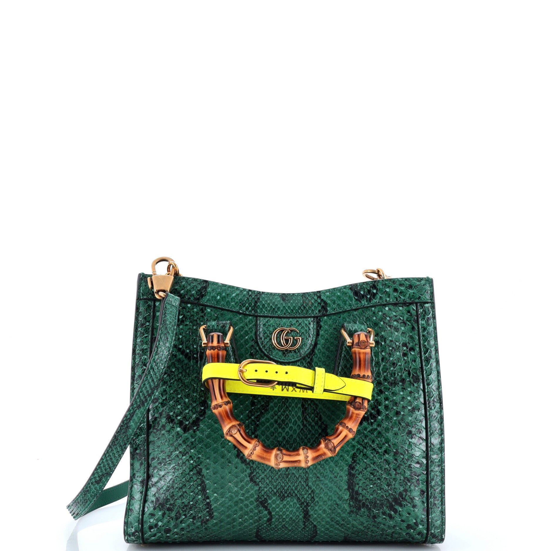 Diana NM Bamboo Handle Tote Python Small
