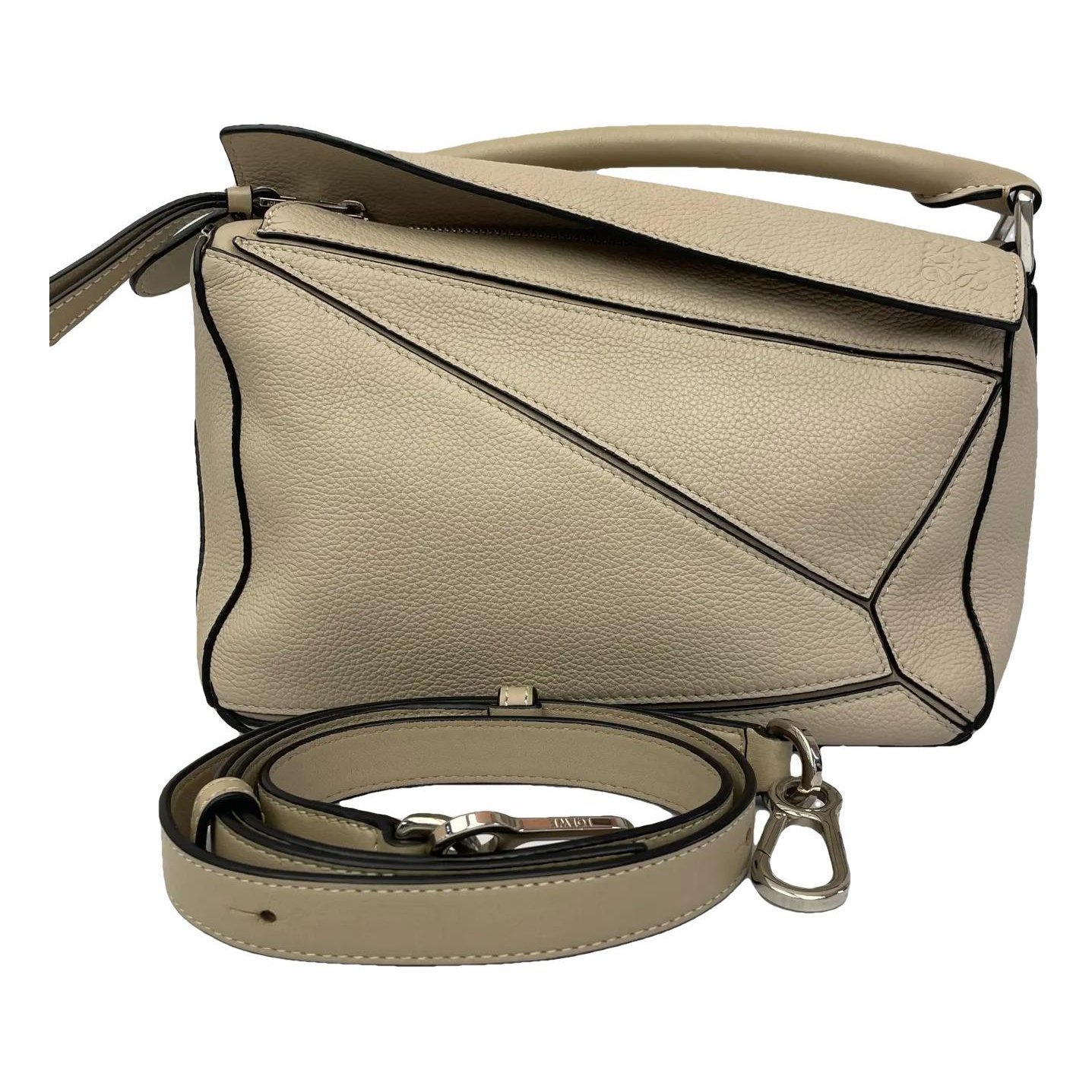 Puzzle leather handbag
