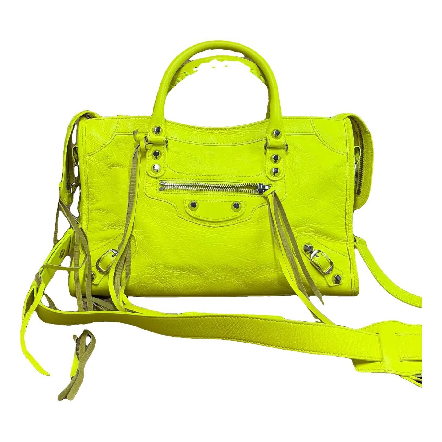 City leather handbag