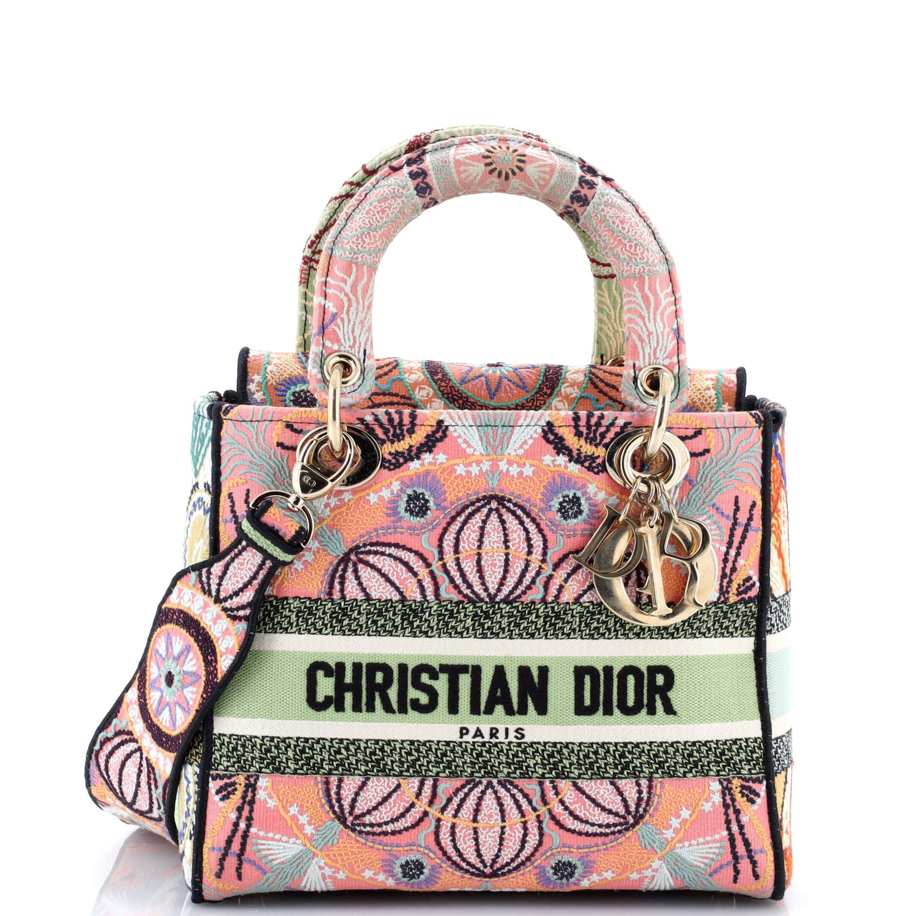 Dior Lady D-Lite Bag Embroidered Canvas Medium