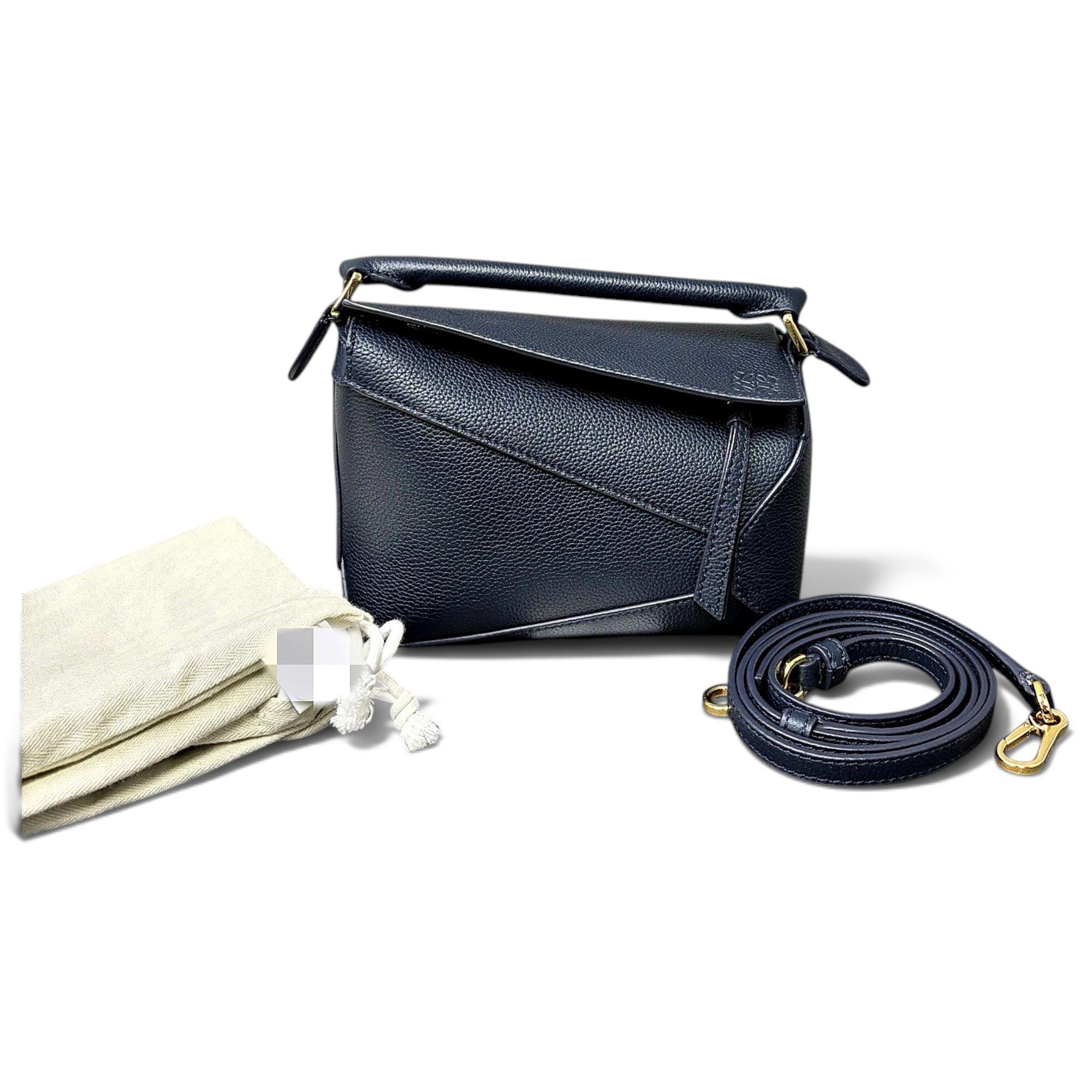 Puzzle leather handbag