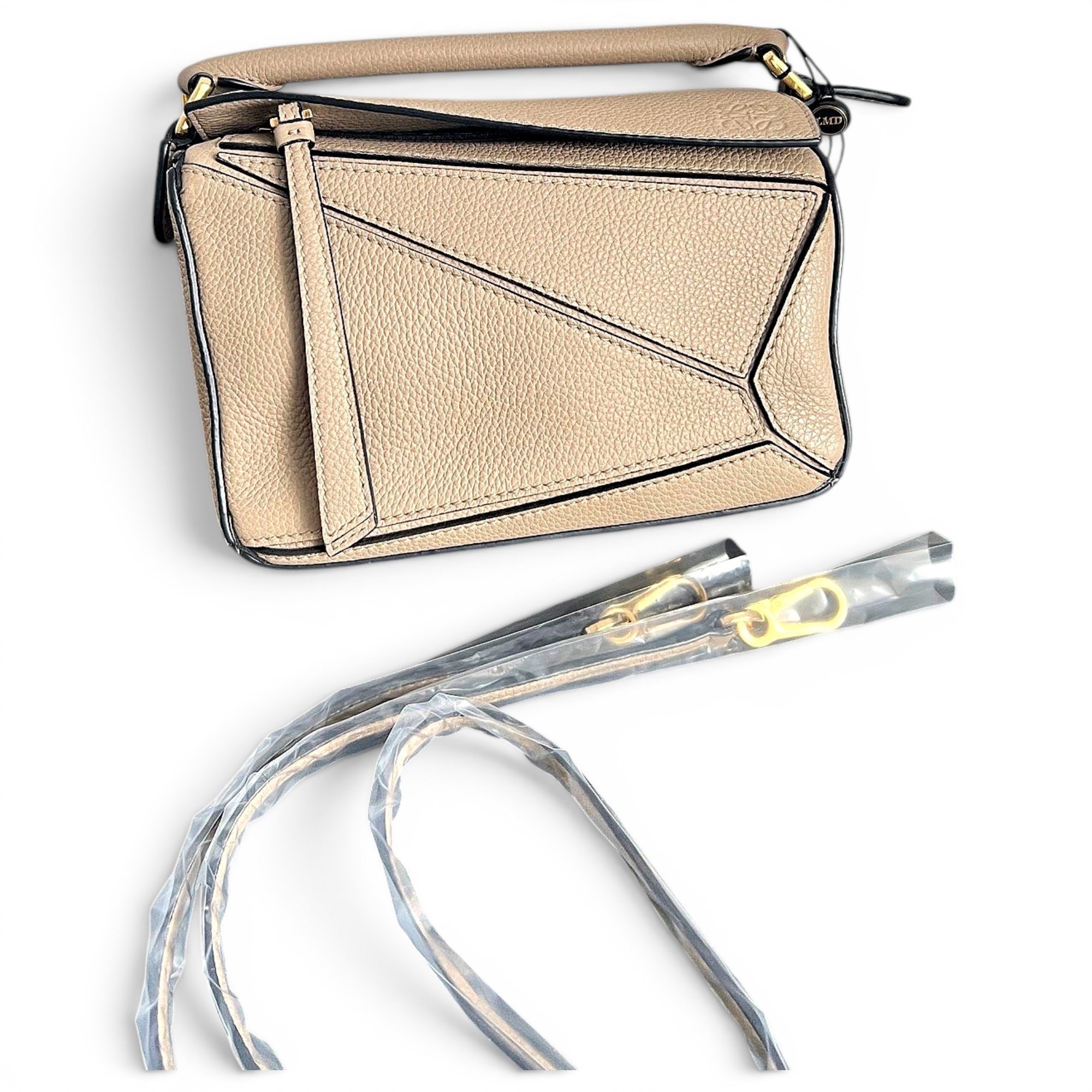 Puzzle leather handbag