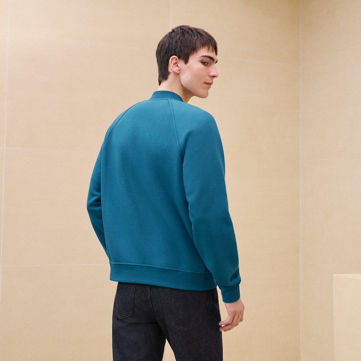 Pétrole "Metallerie Au Carre" Varsity Jacket With Leather Detail