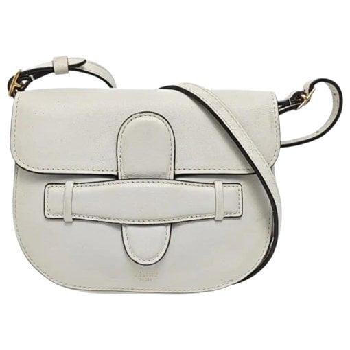 Symmetrical leather handbag