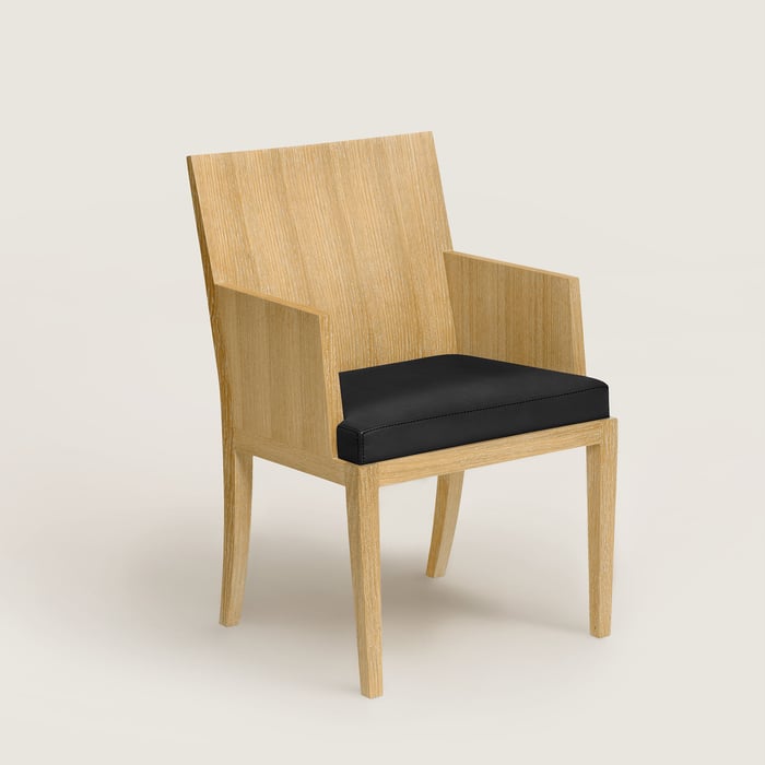 Noir Reeditions J.-m. Frank Par Hermès Padded Chair With Armrests