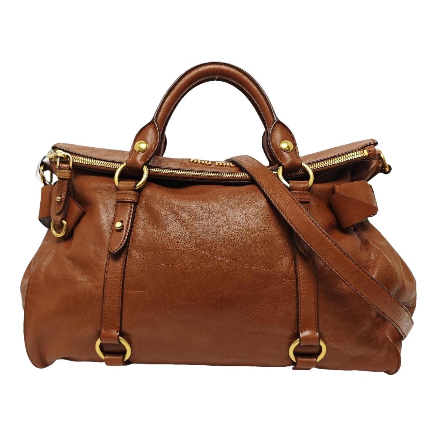 Bow bag leather handbag